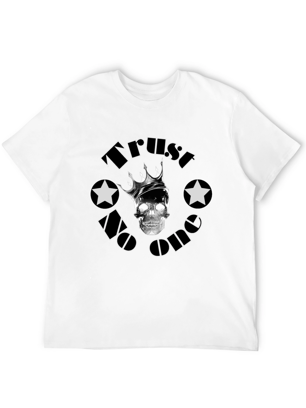 Trust No One Skull Crown Black T-Shirt