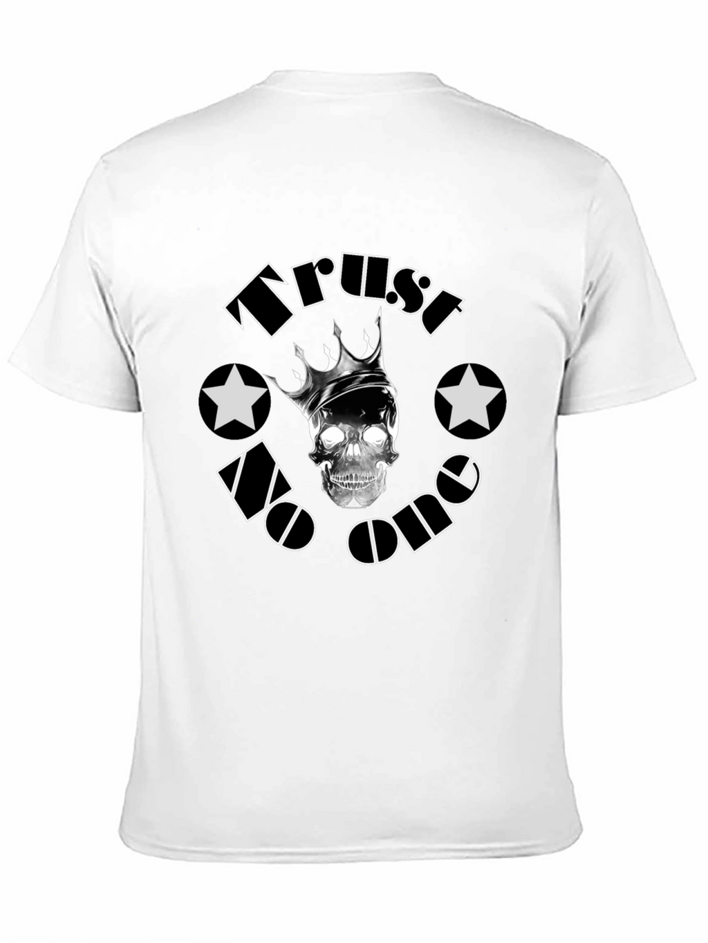 Trust No One Skull Crown Black T-Shirt