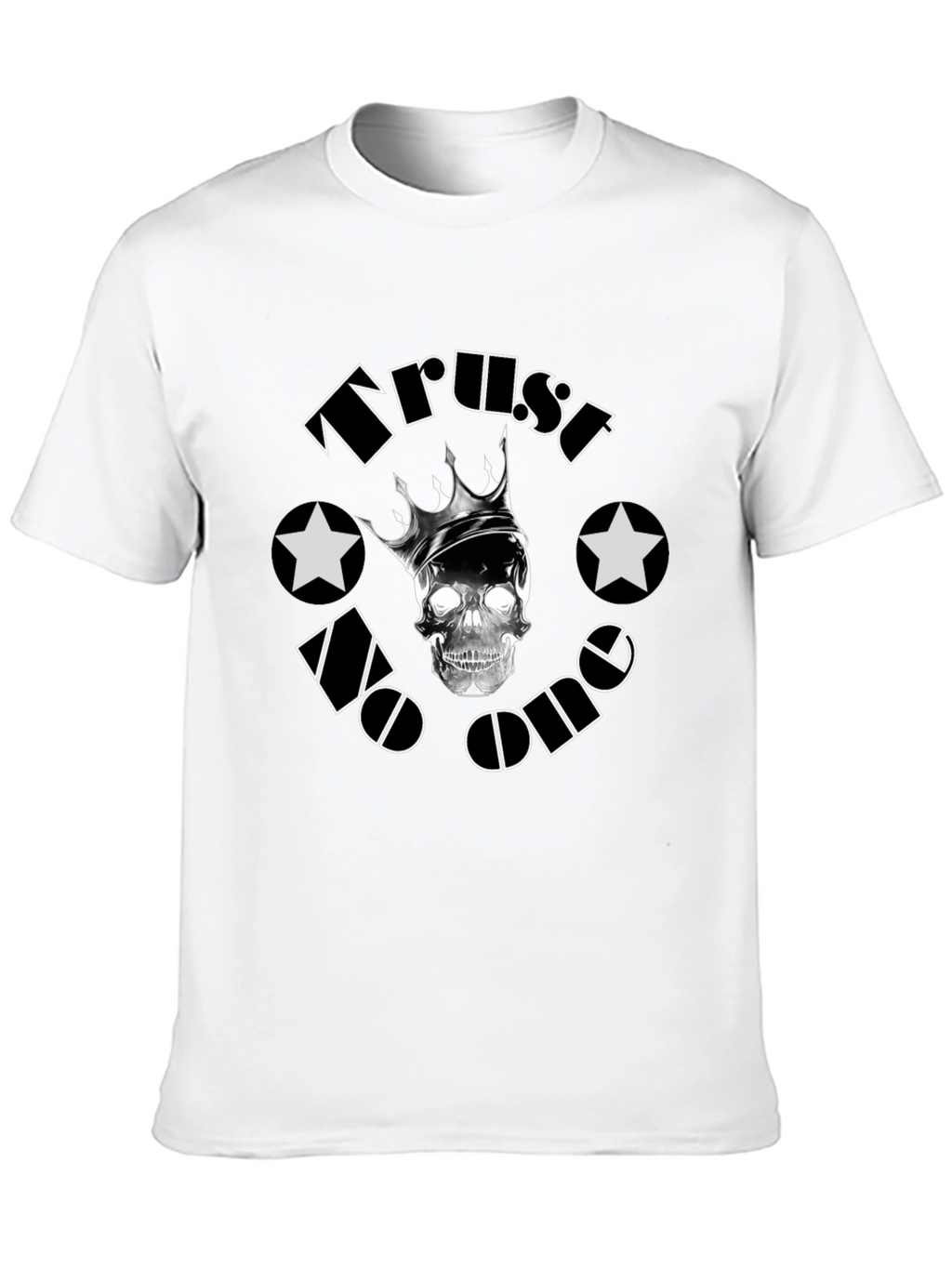 Trust No One Skull Crown Black T-Shirt