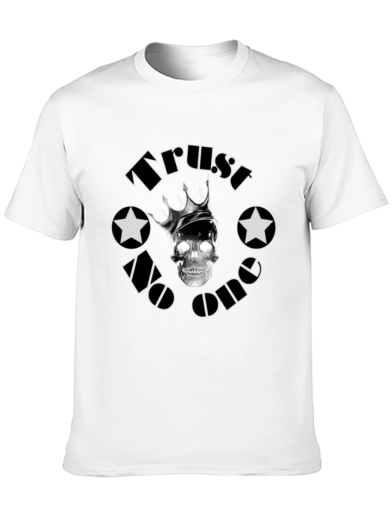 Trust No One Skull Crown Black T-Shirt