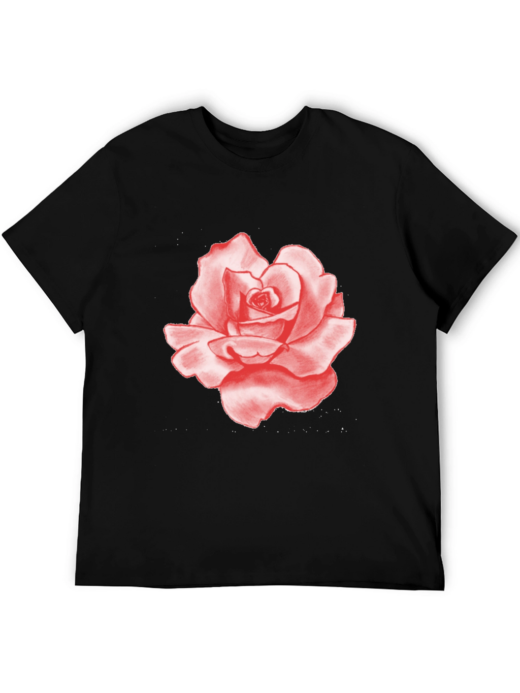 Red Rose Graphic Print Black T-Shirt