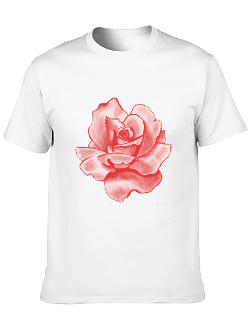 Red Rose Graphic Print Black T-Shirt