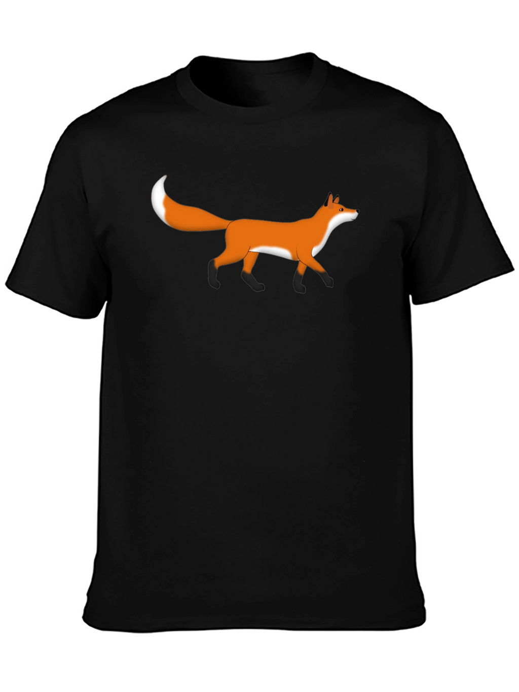 Fox Graphic Tee - Black Casual T-Shirt