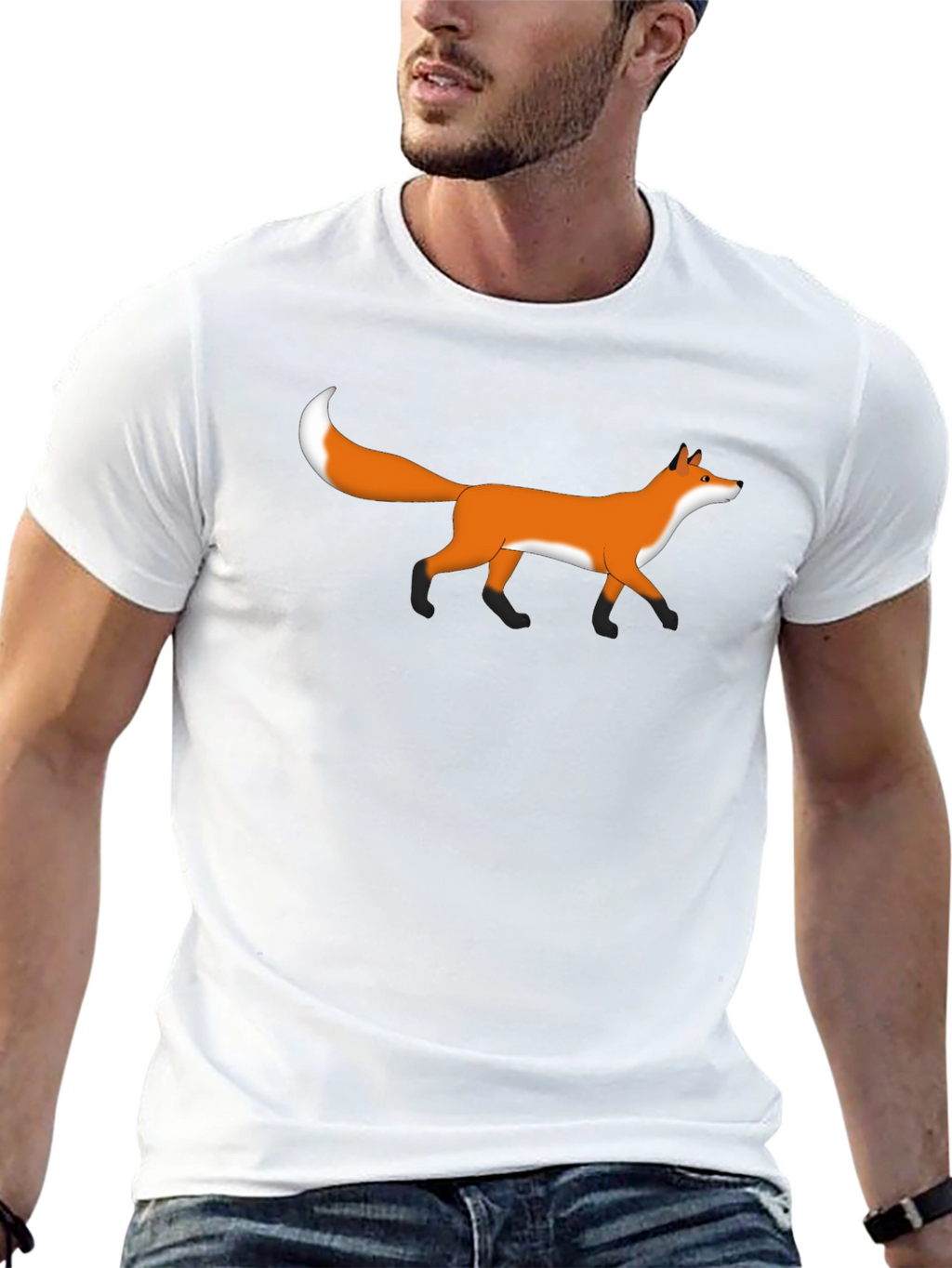 Fox Graphic Tee - Black Casual T-Shirt