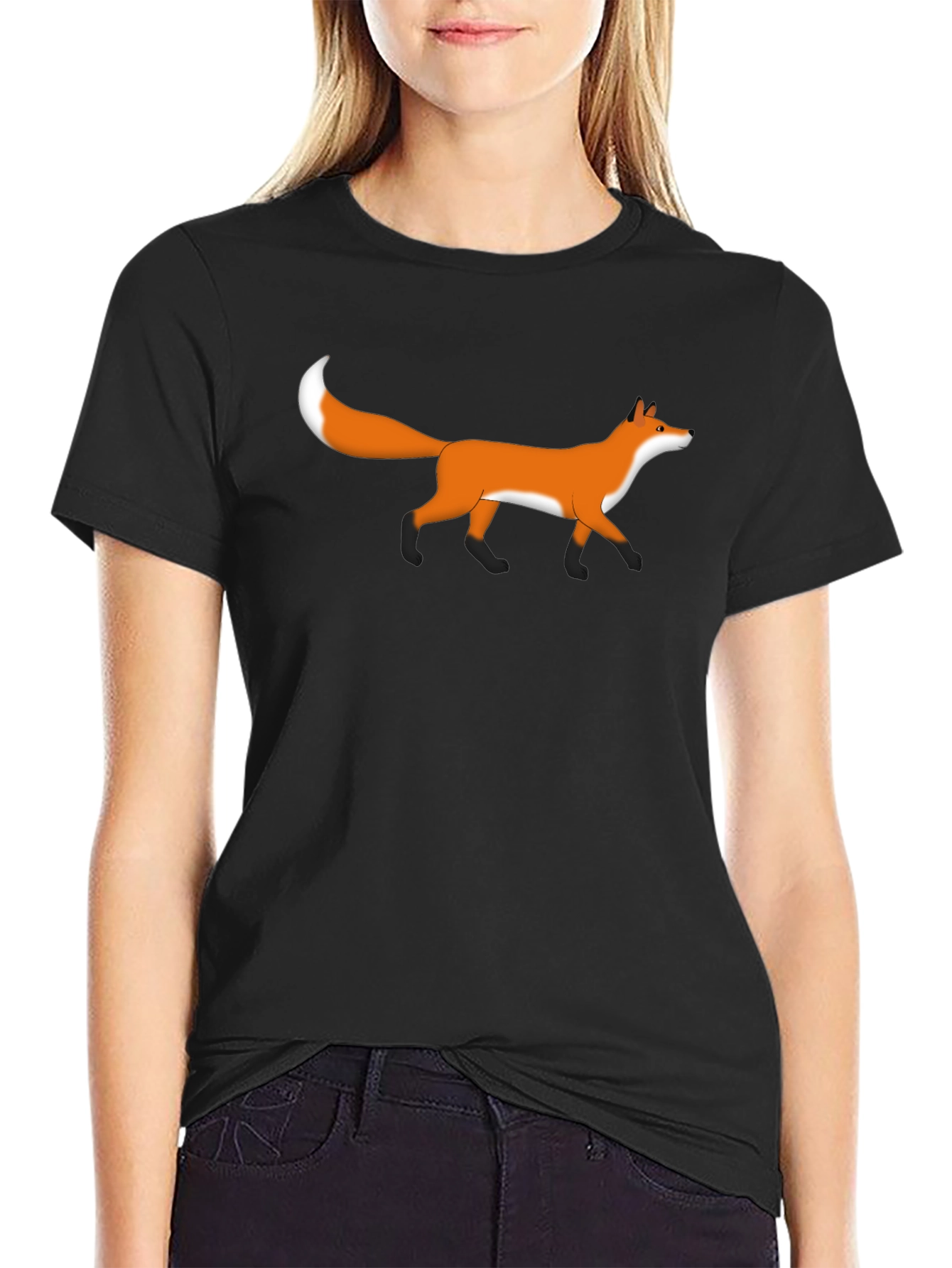Fox Graphic Tee - Black Casual T-Shirt