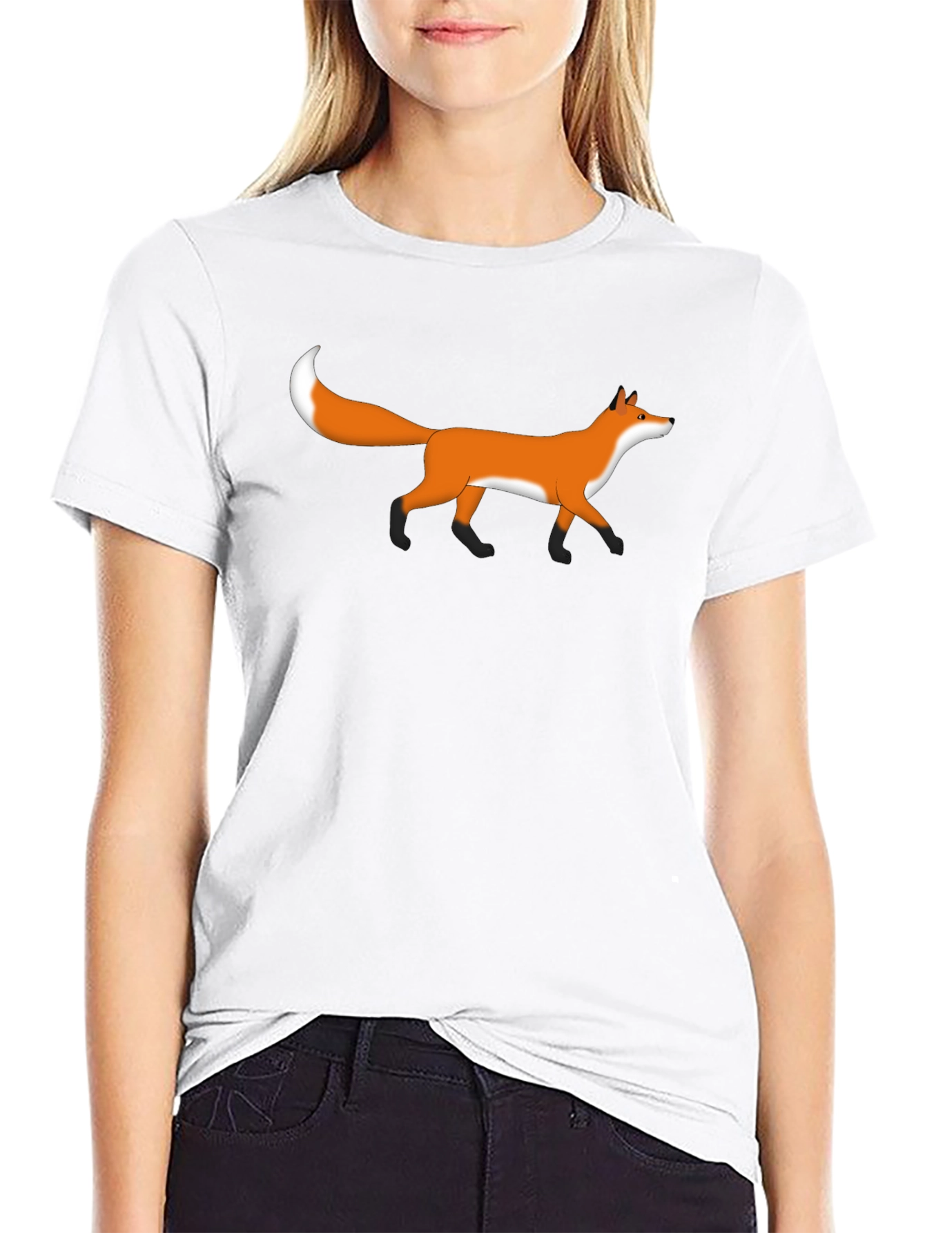 Fox Graphic Tee - Black Casual T-Shirt