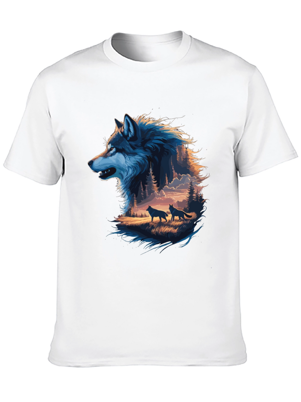 Wolf Pack Graphic Tee - Mens Black T-Shirt