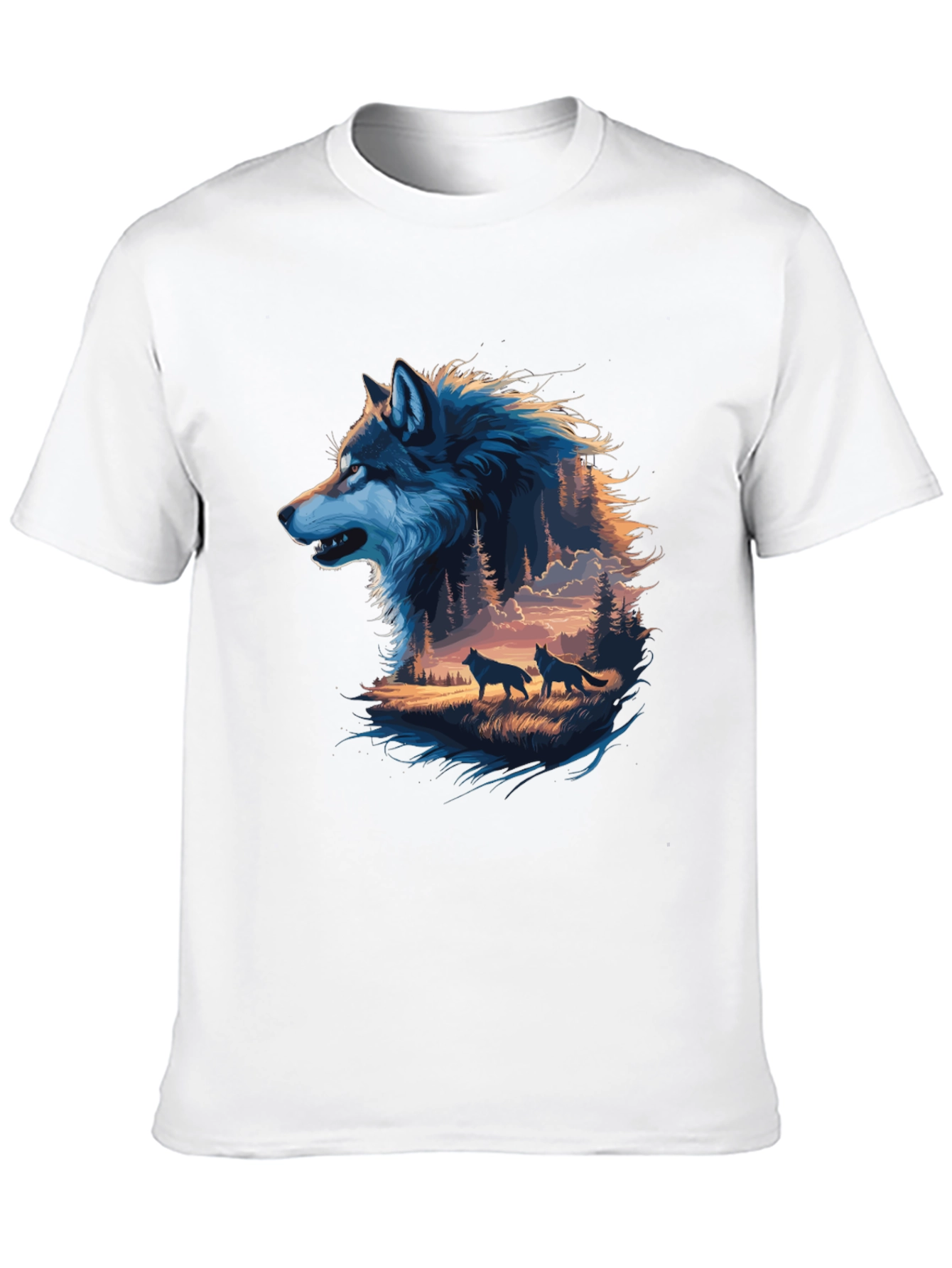 Wolf Pack Graphic Tee - Mens Black T-Shirt
