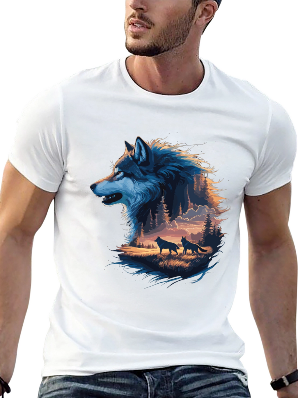 Wolf Pack Graphic Tee - Mens Black T-Shirt