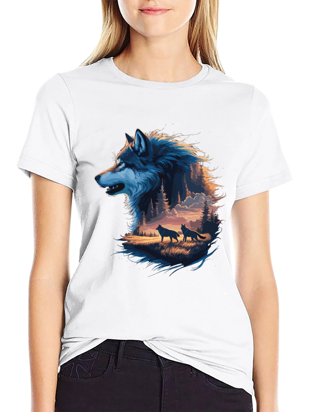 Wolf Pack Graphic Tee - Mens Black T-Shirt