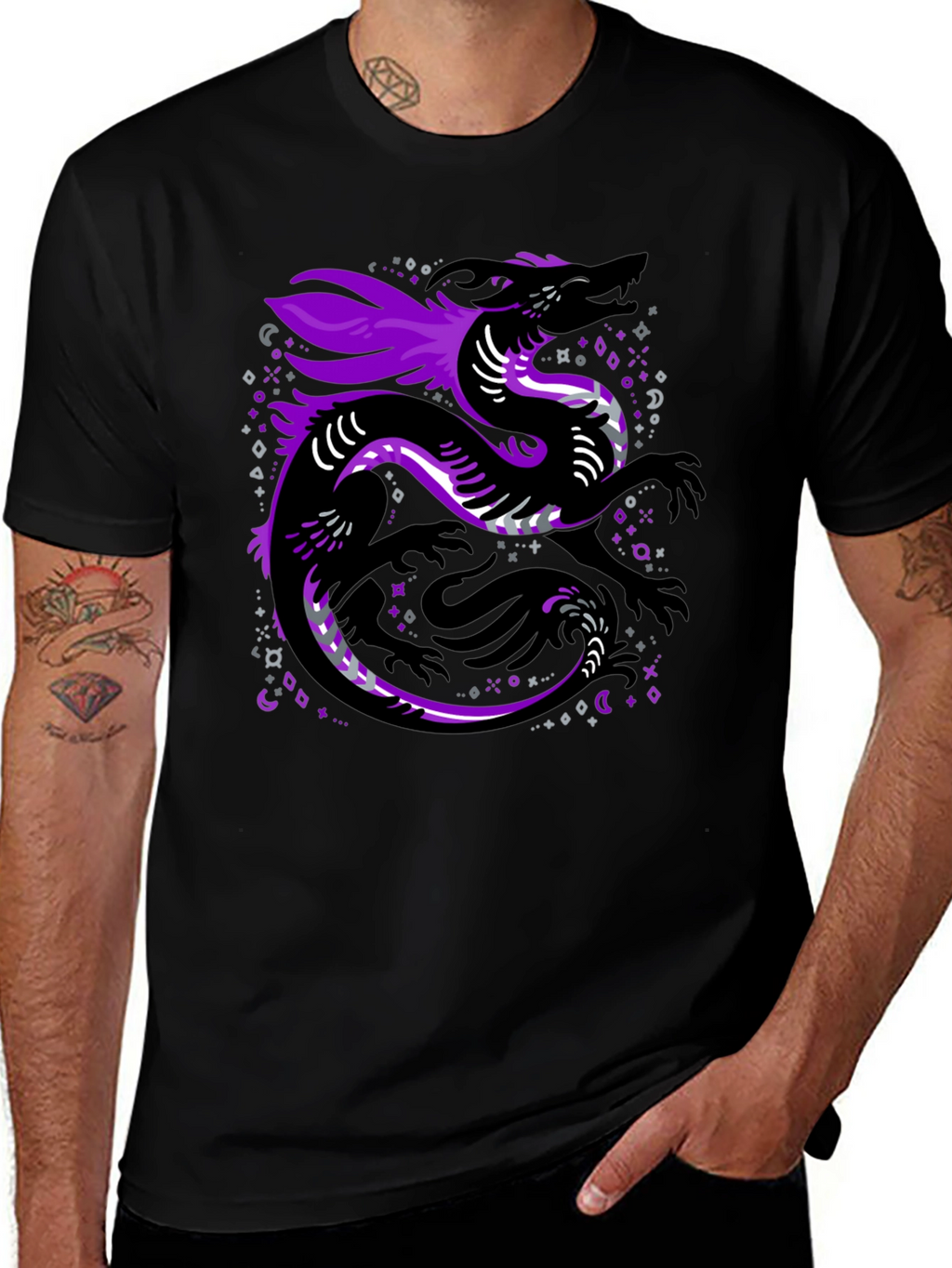 Asexual Pride Dragon Graphic T-Shirt
