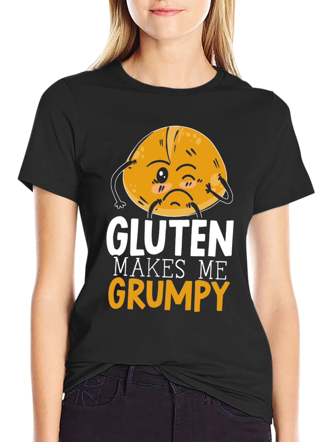 Gluten Makes Me Grumpy T-Shirt - Funny Food Allergy Tee