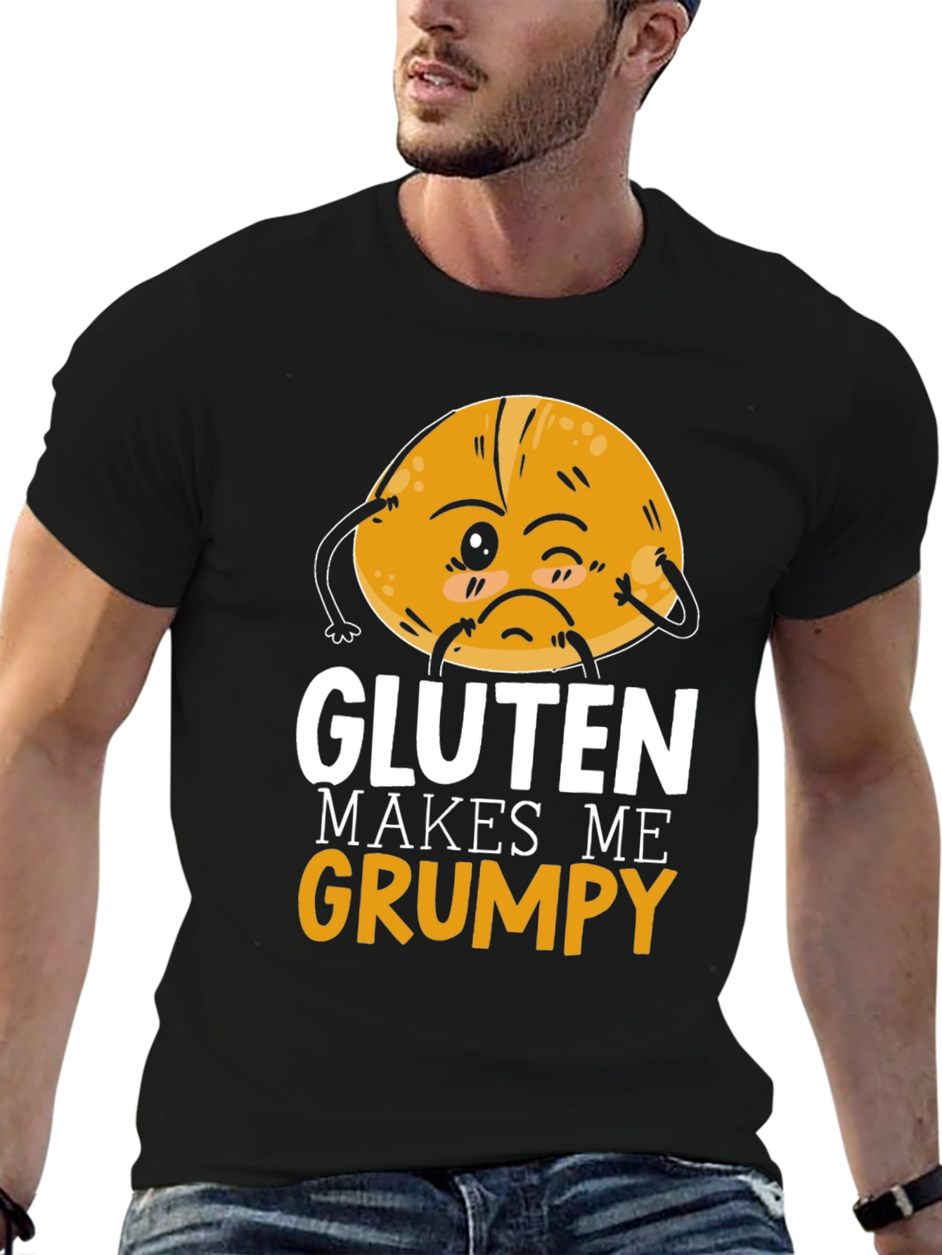 Gluten Makes Me Grumpy T-Shirt - Funny Food Allergy Tee