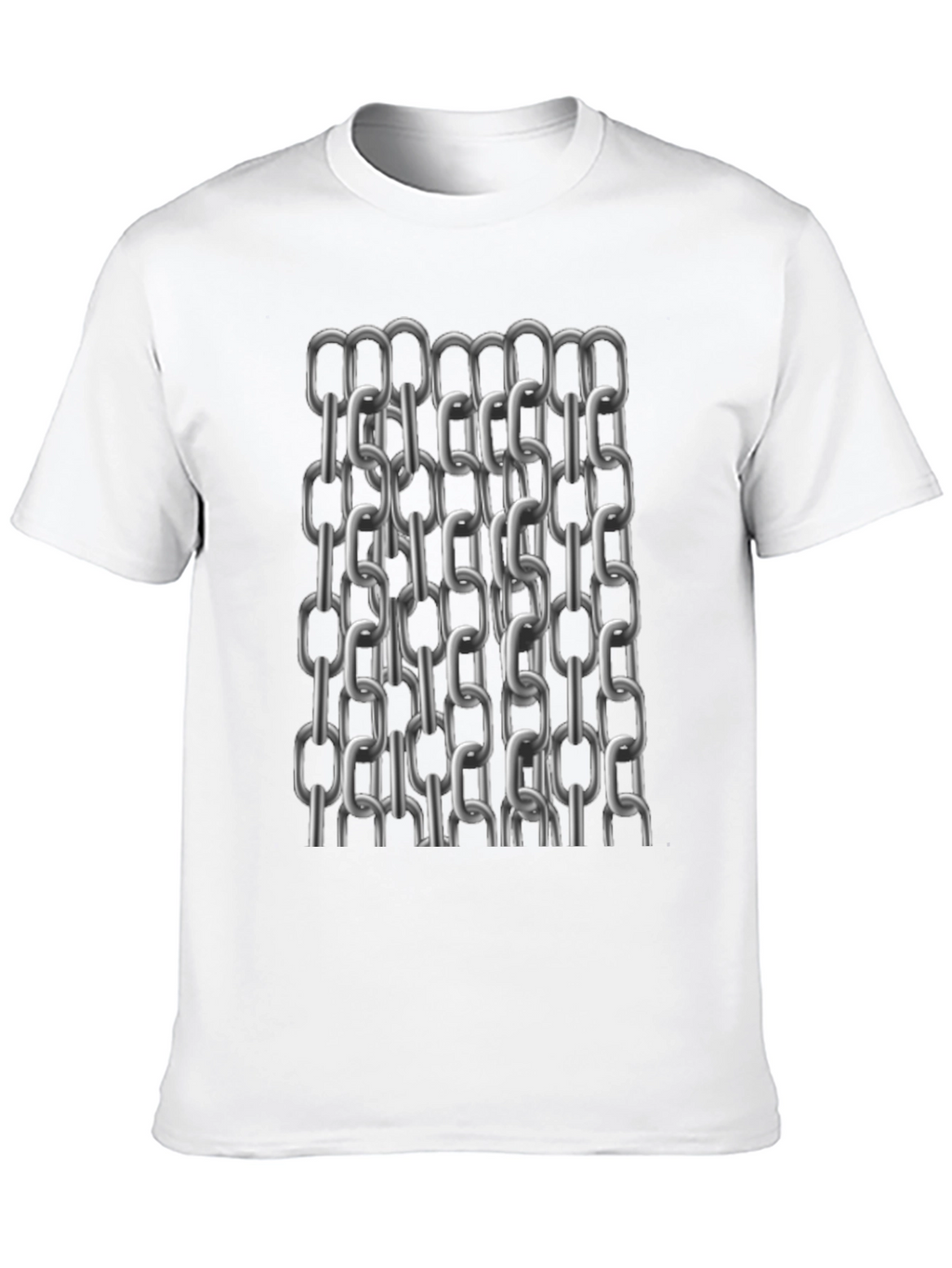 Metal Chain Print T-Shirt - Modern Black Tee