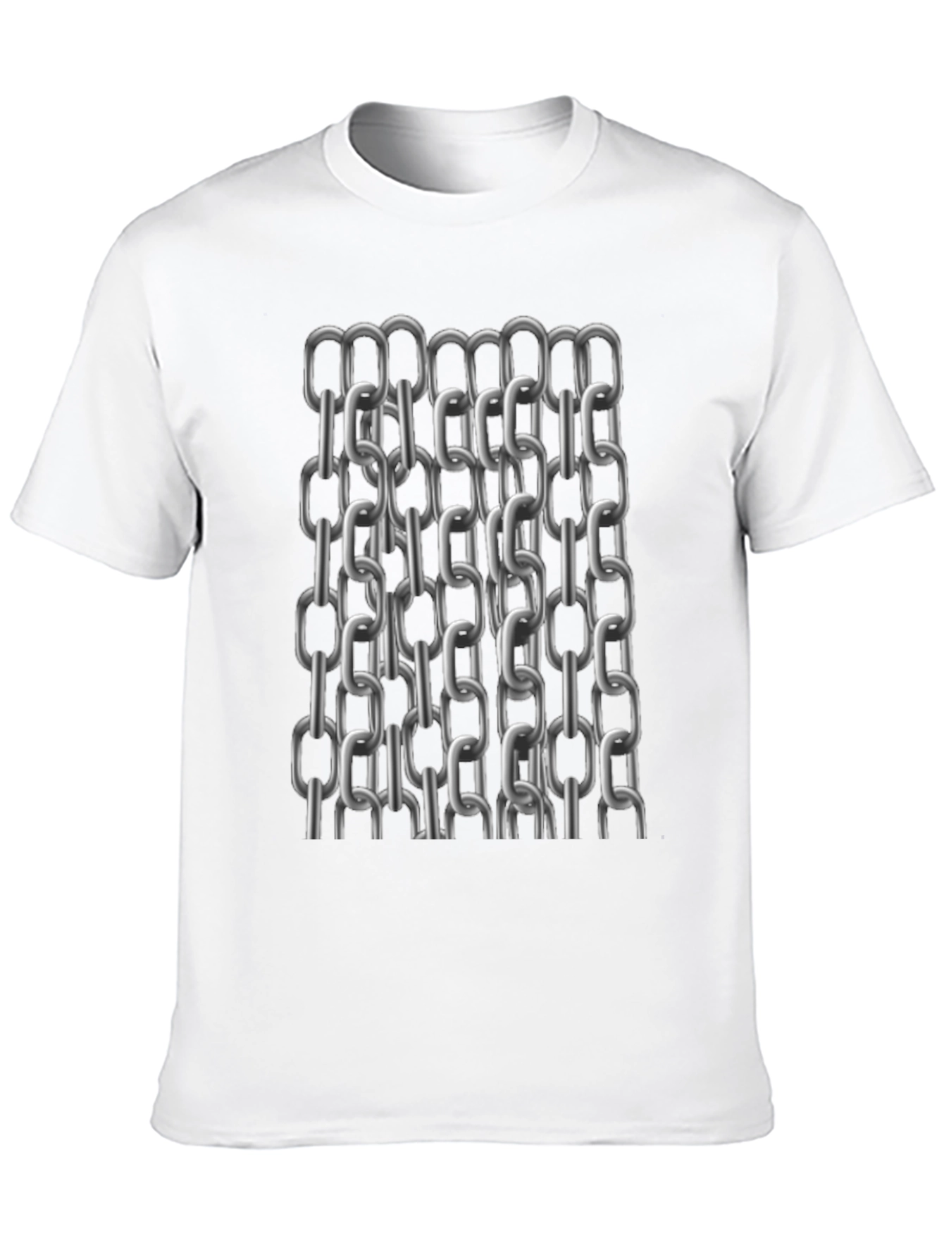 Metal Chain Print T-Shirt - Modern Black Tee