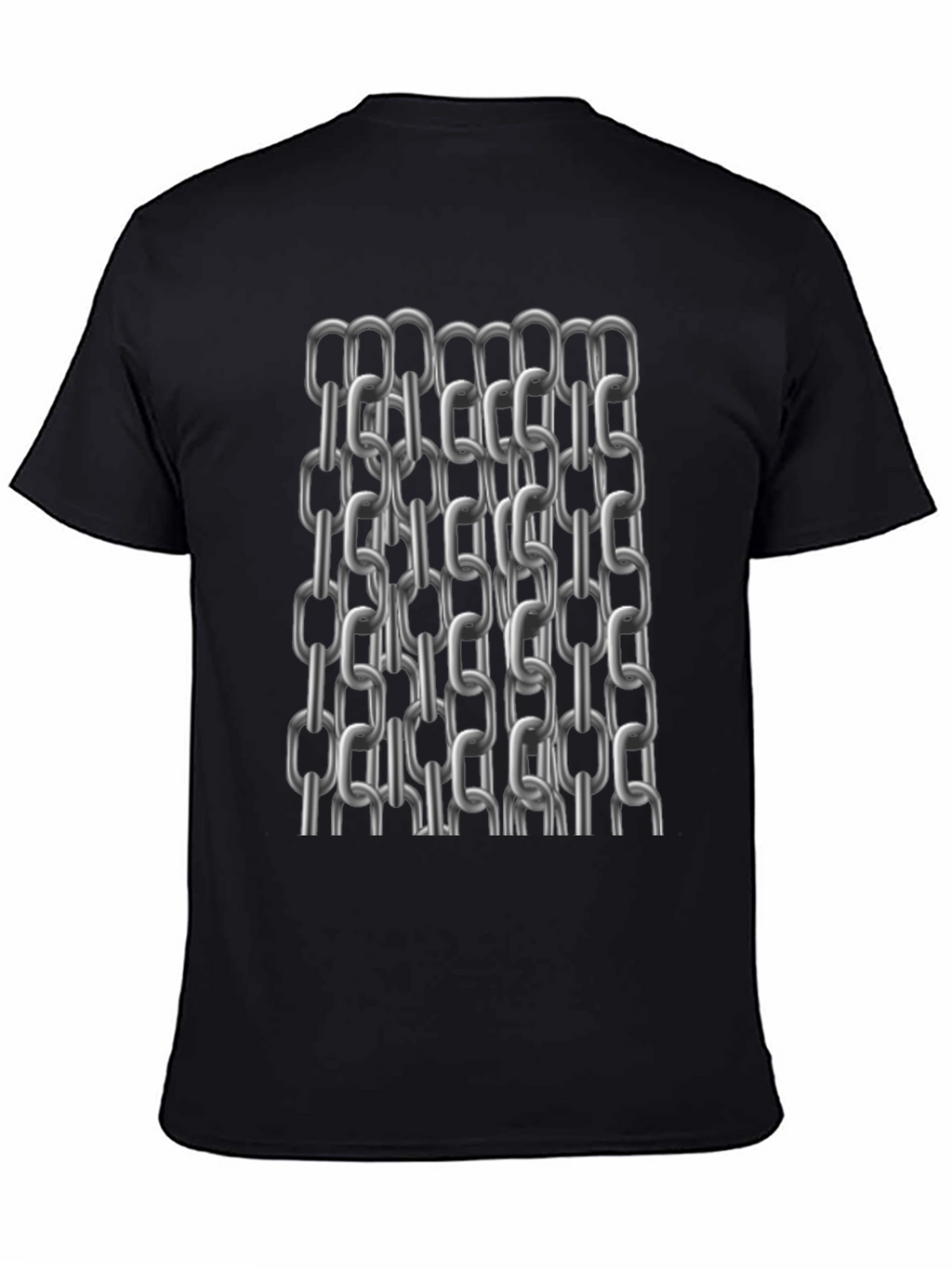 Metal Chain Print T-Shirt - Modern Black Tee