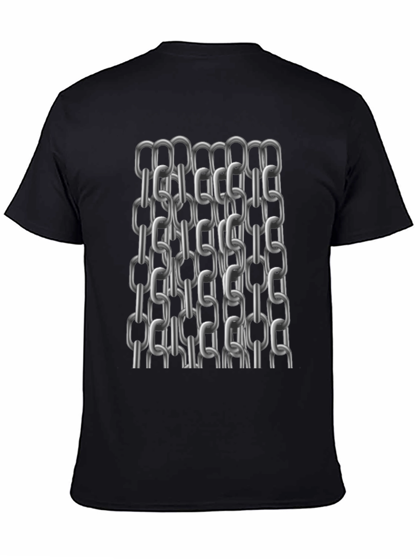 Metal Chain Print T-Shirt - Modern Black Tee