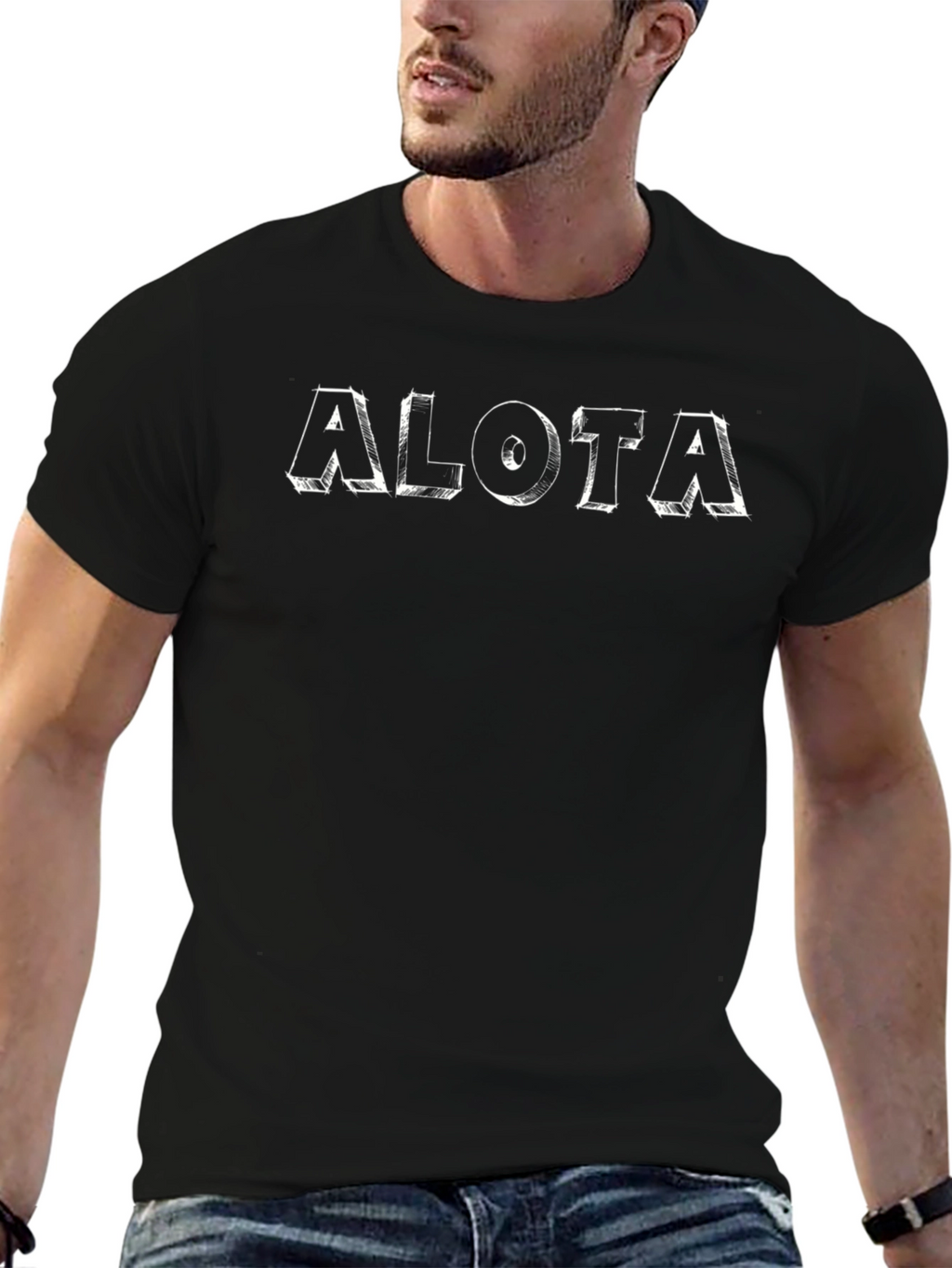 ALOTA Graphic Print Black T-Shirt