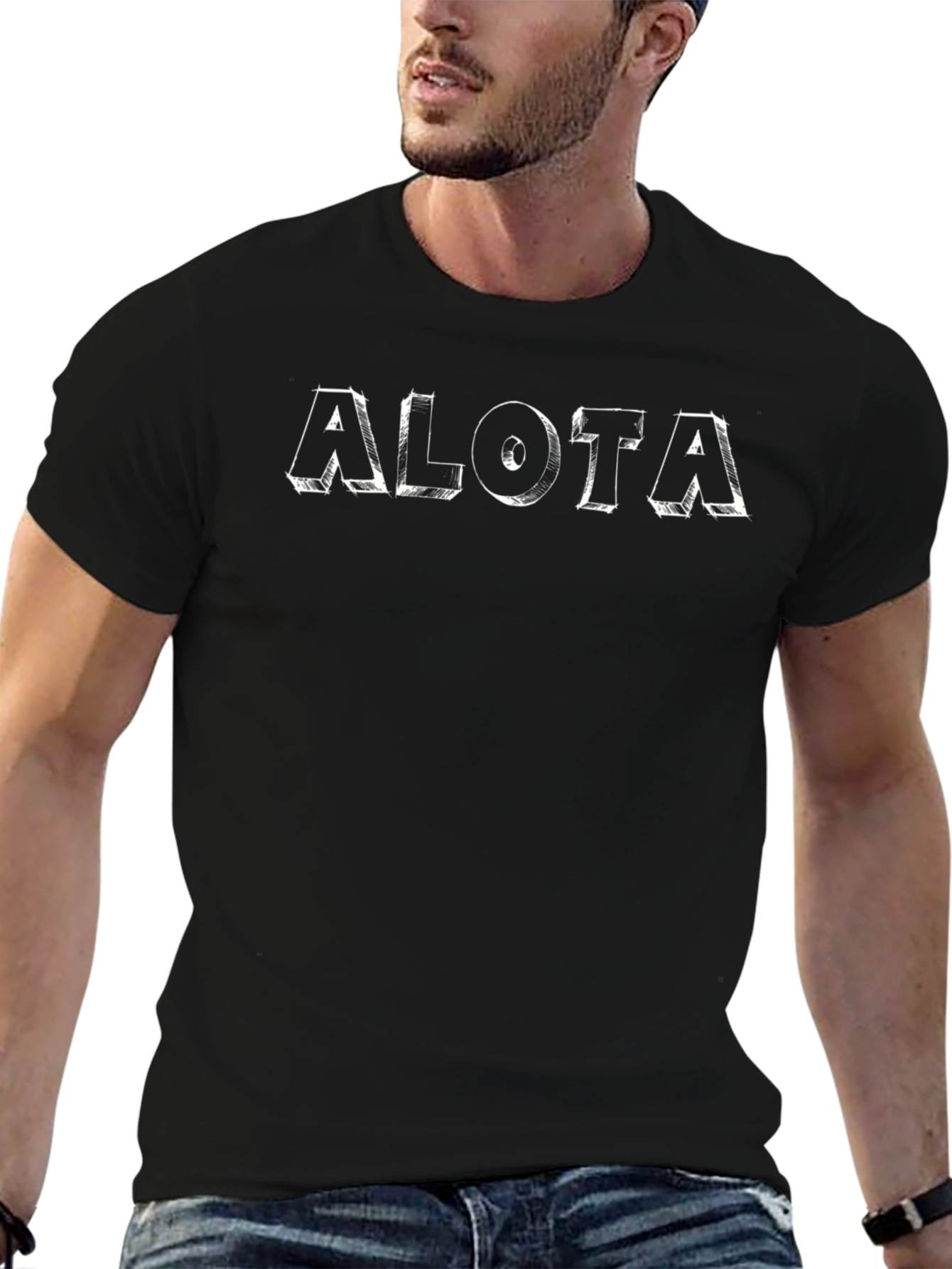 ALOTA Graphic Print Black T-Shirt