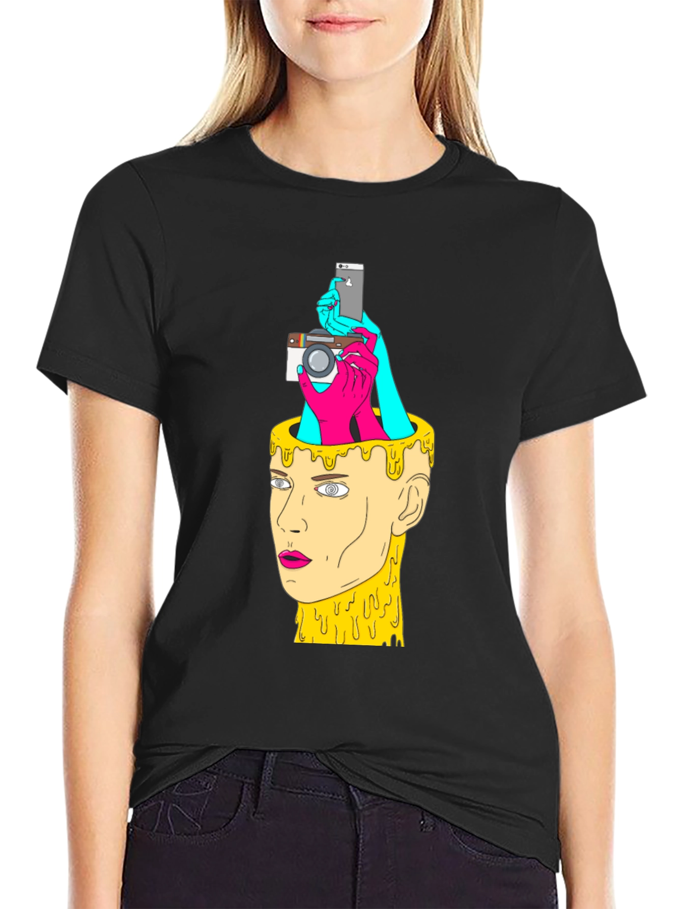 Creative Mind Graphic Tee - Black Cotton T-Shirt