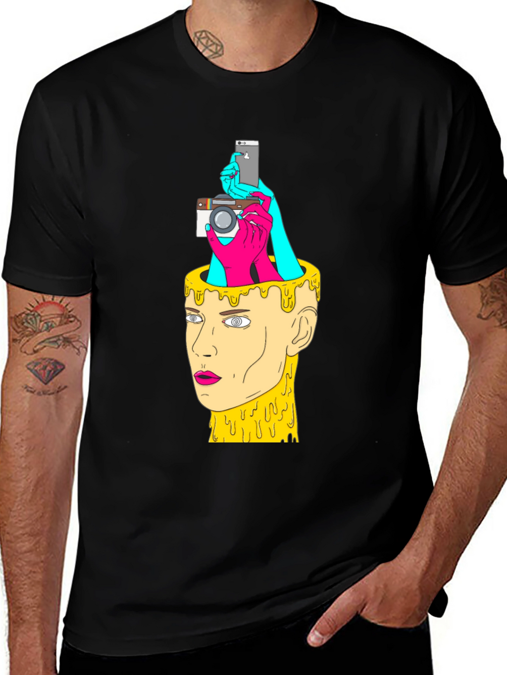 Creative Mind Graphic Tee - Black Cotton T-Shirt