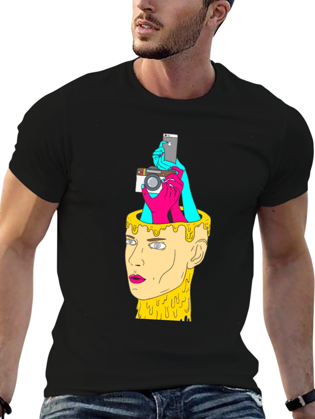 Creative Mind Graphic Tee - Black Cotton T-Shirt