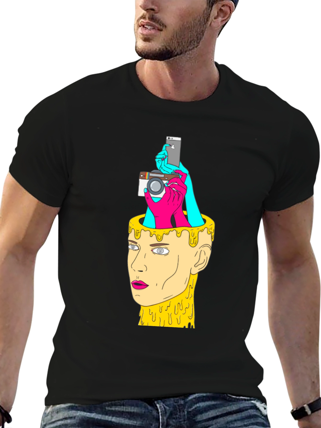 Creative Mind Graphic Tee - Black Cotton T-Shirt