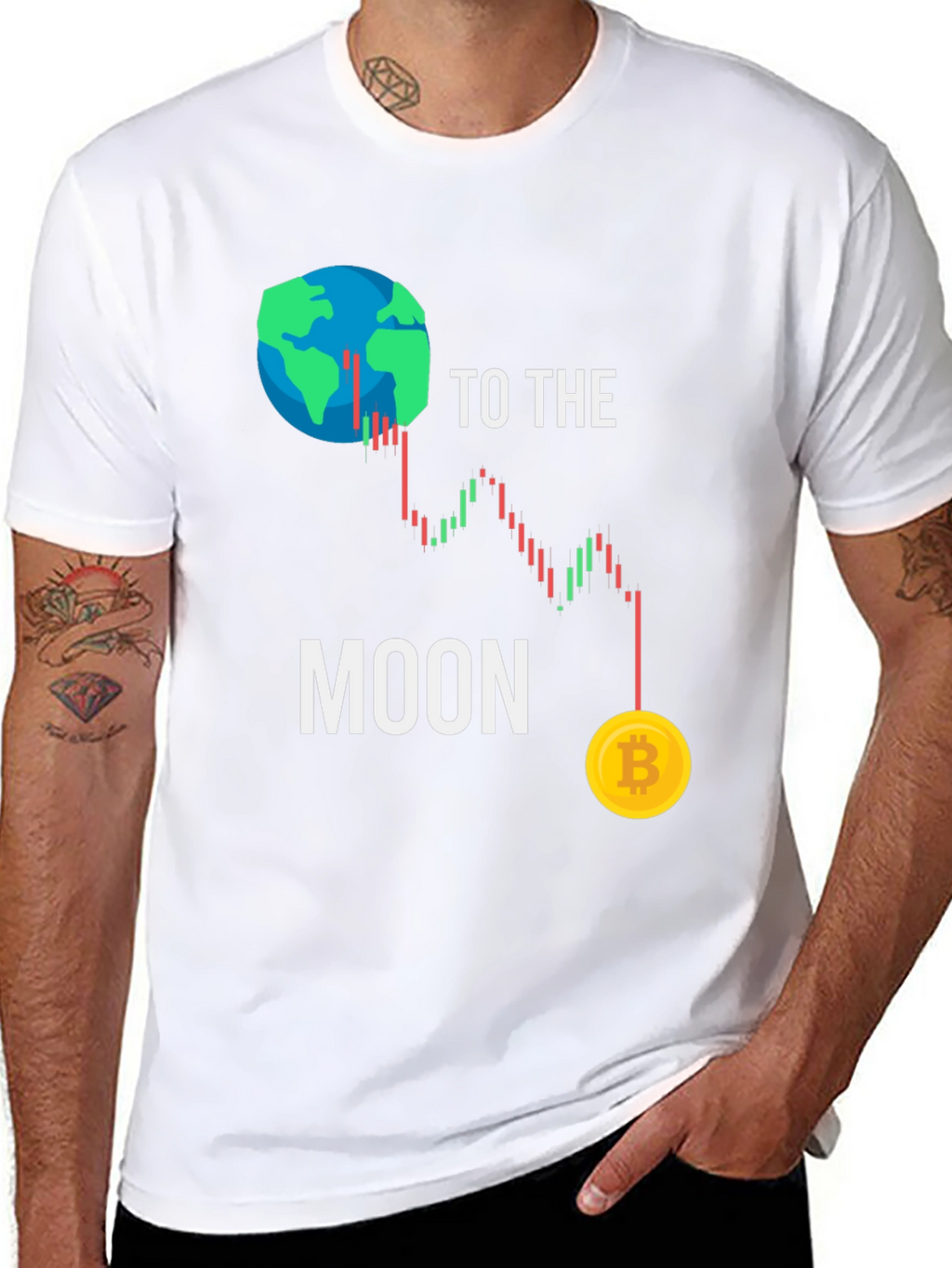 To the Moon Bitcoin Graphic T-Shirt