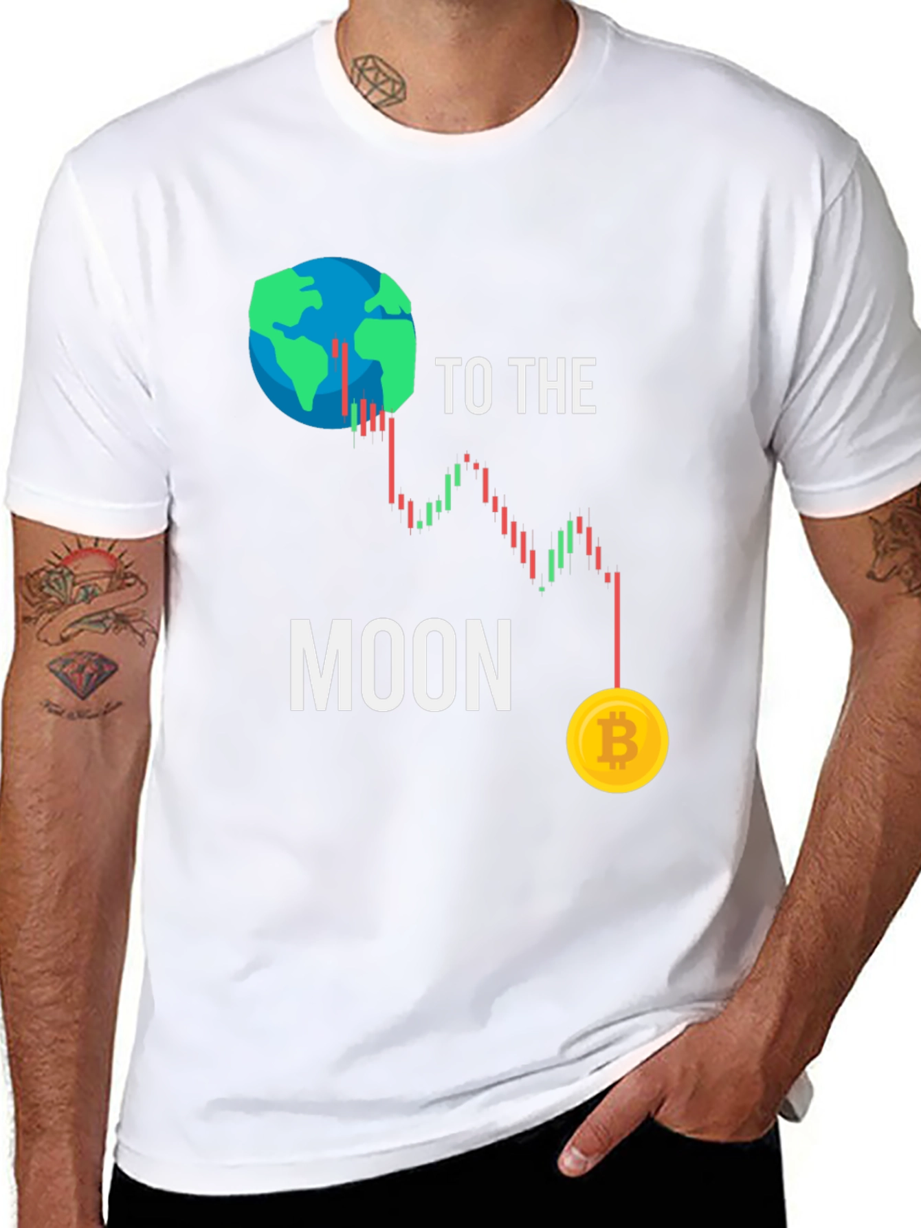 To the Moon Bitcoin Graphic T-Shirt