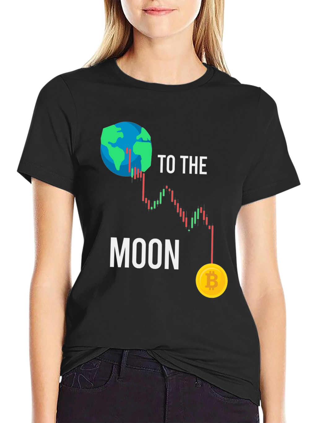 To the Moon Bitcoin Graphic T-Shirt