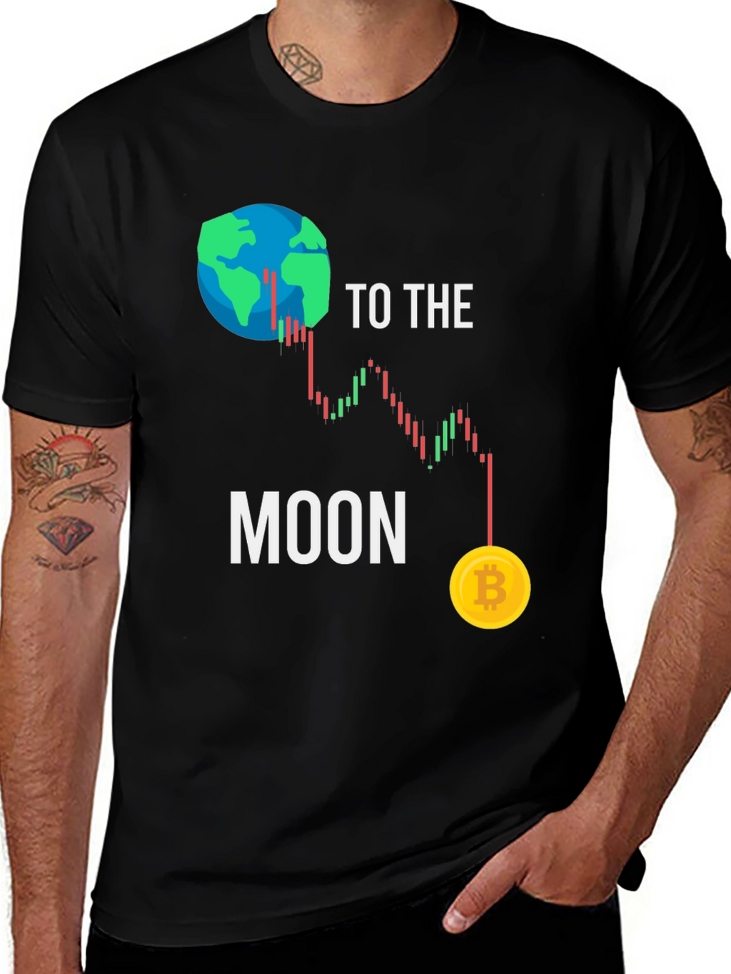 To the Moon Bitcoin Graphic T-Shirt