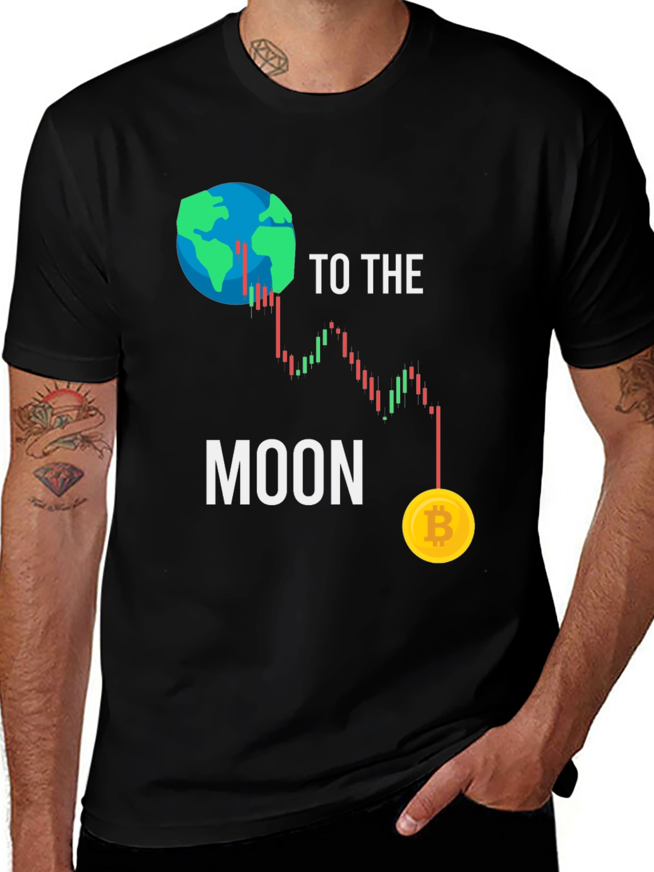 To the Moon Bitcoin Graphic T-Shirt