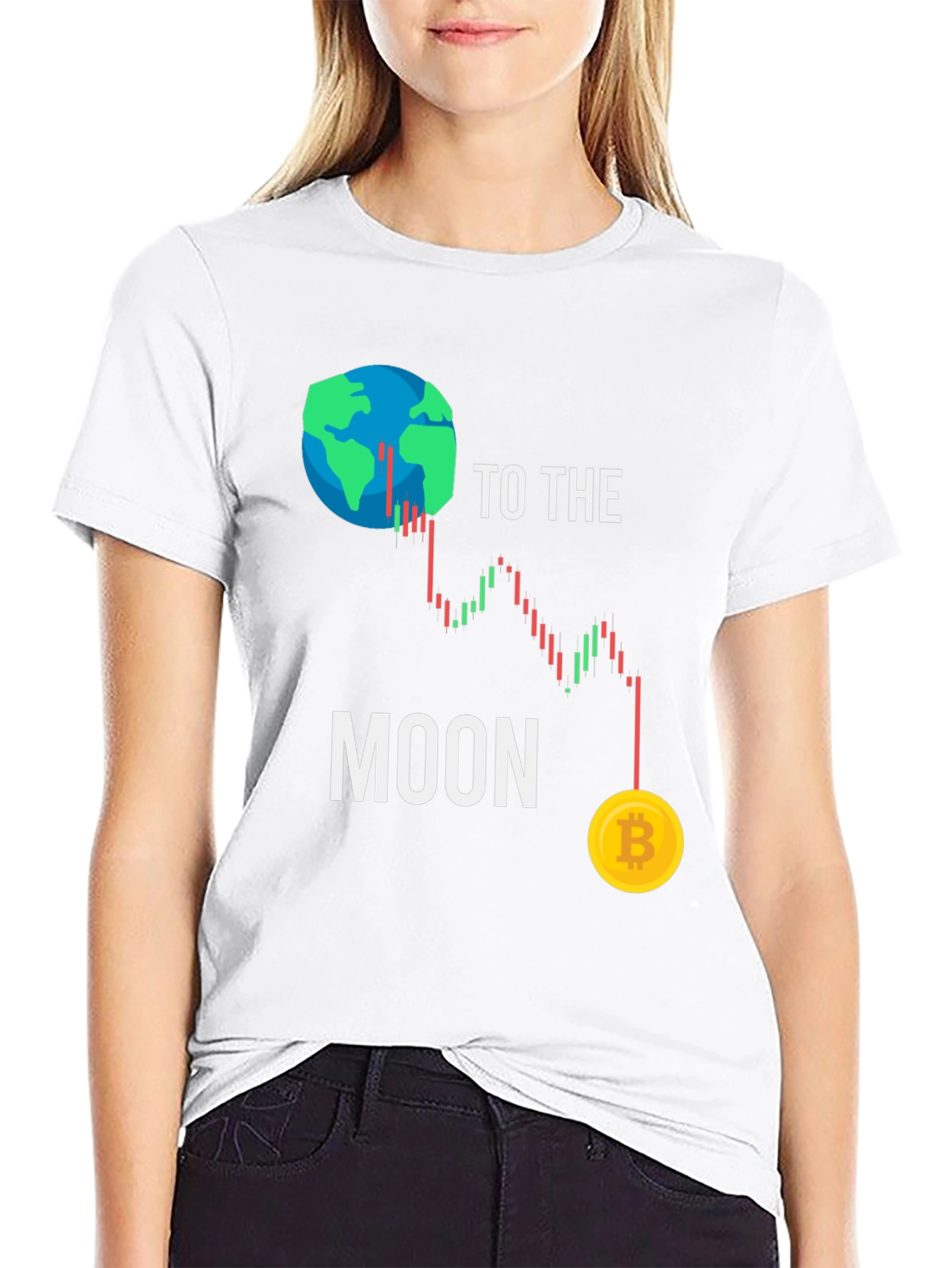 To the Moon Bitcoin Graphic T-Shirt