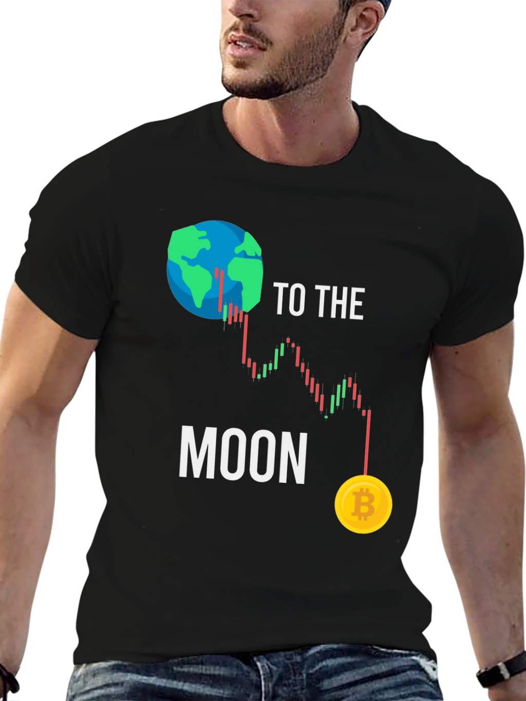To the Moon Bitcoin Graphic T-Shirt