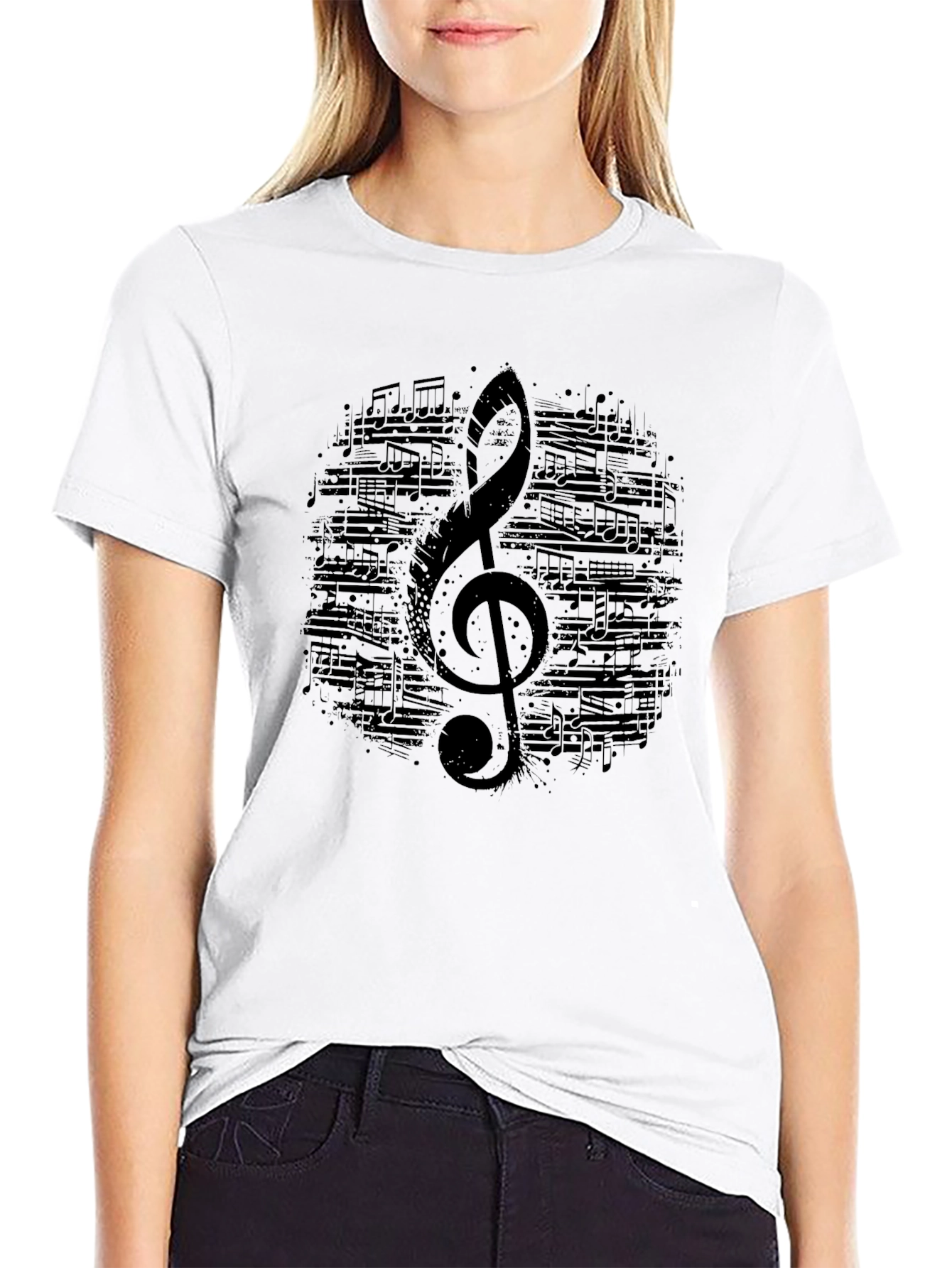 Musical Note Treble Clef Graphic T-Shirt