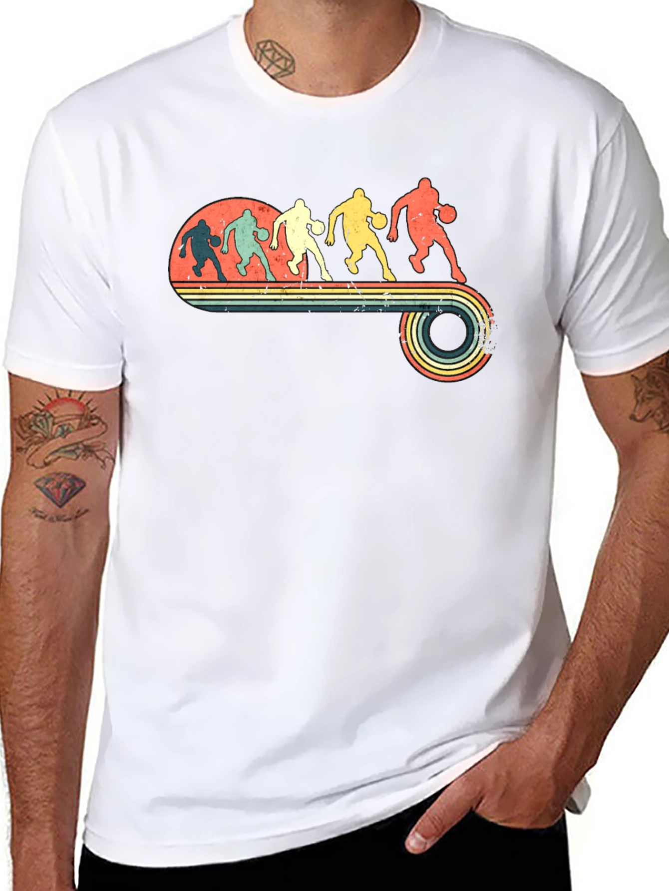Vintage Basketball Player Retro Graphic T-Shirt