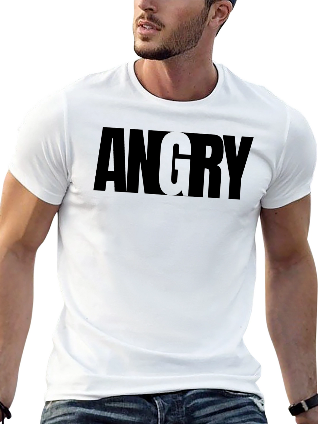 Angry Graphic Tee - Black Cotton T-Shirt