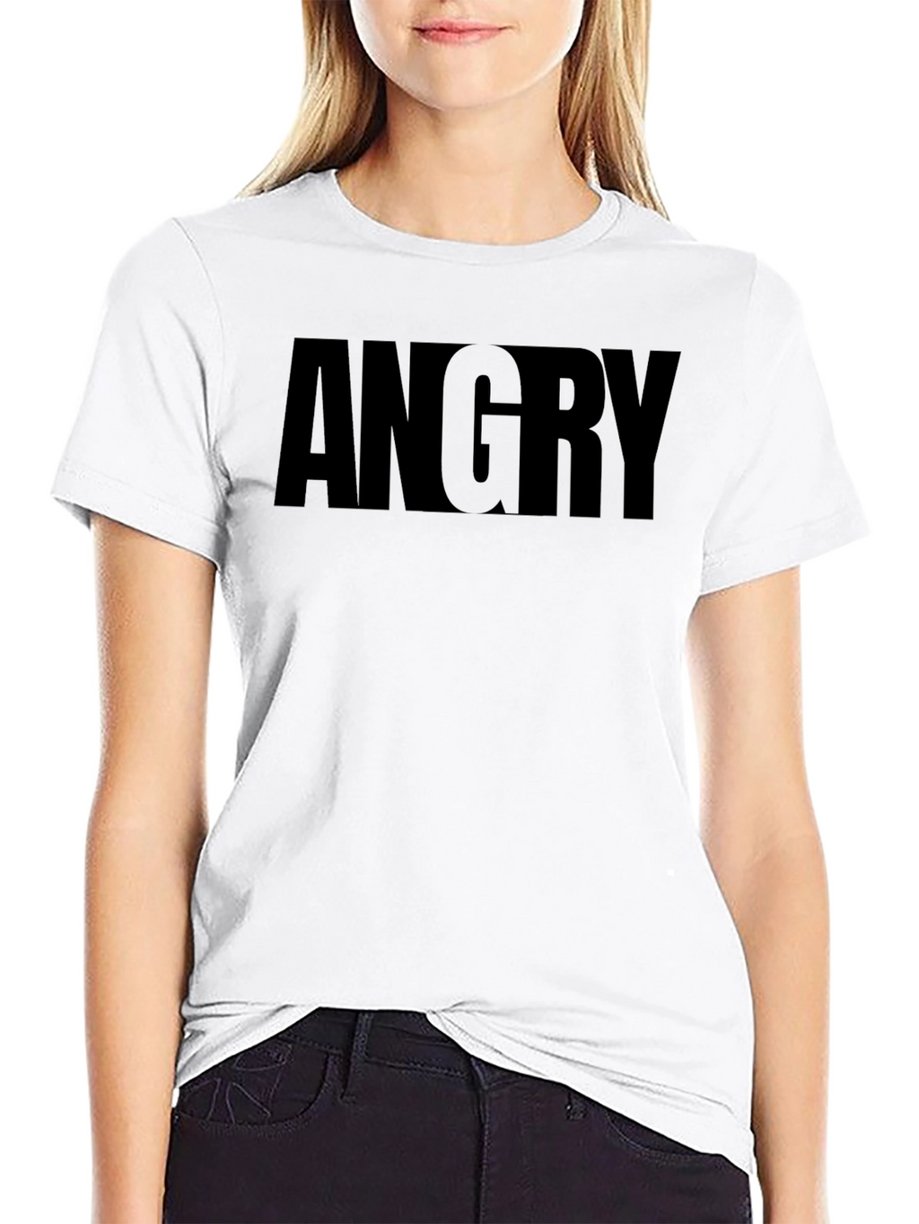 Angry Graphic Tee - Black Cotton T-Shirt
