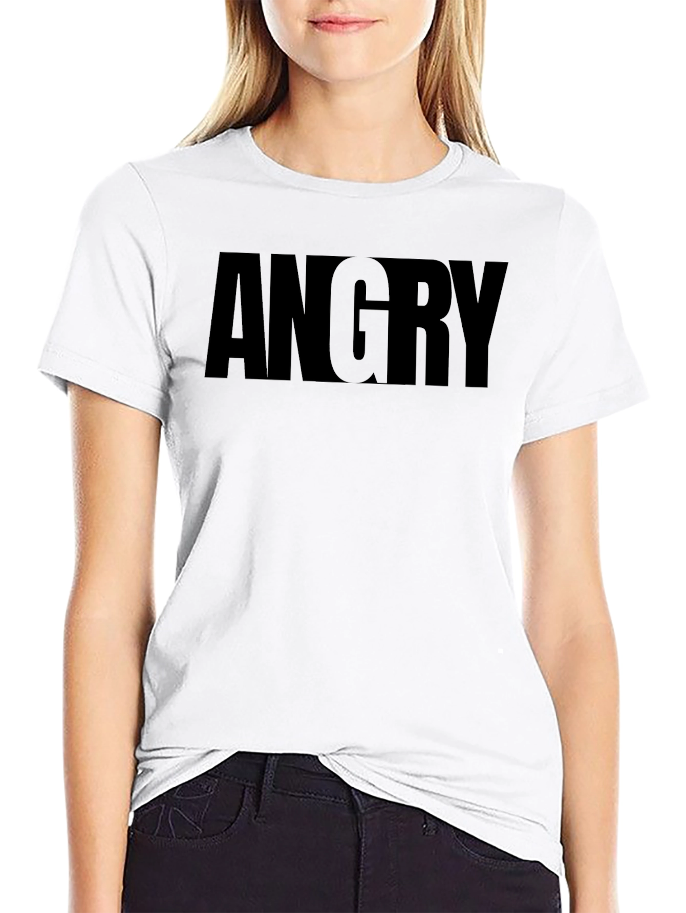 Angry Graphic Tee - Black Cotton T-Shirt