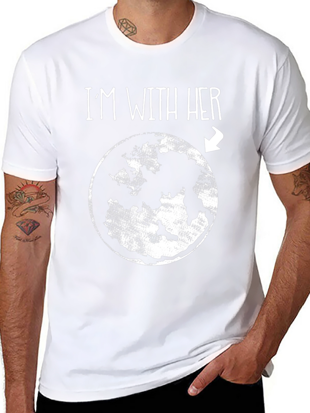 Im With Her Moon Earth T-Shirt
