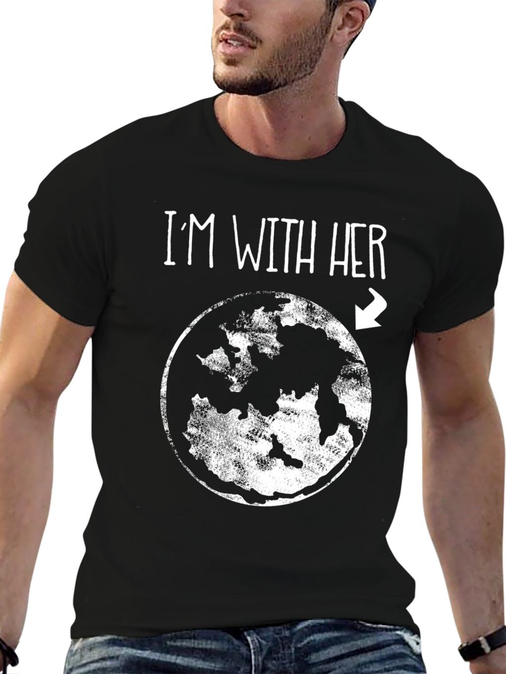 Im With Her Moon Earth T-Shirt
