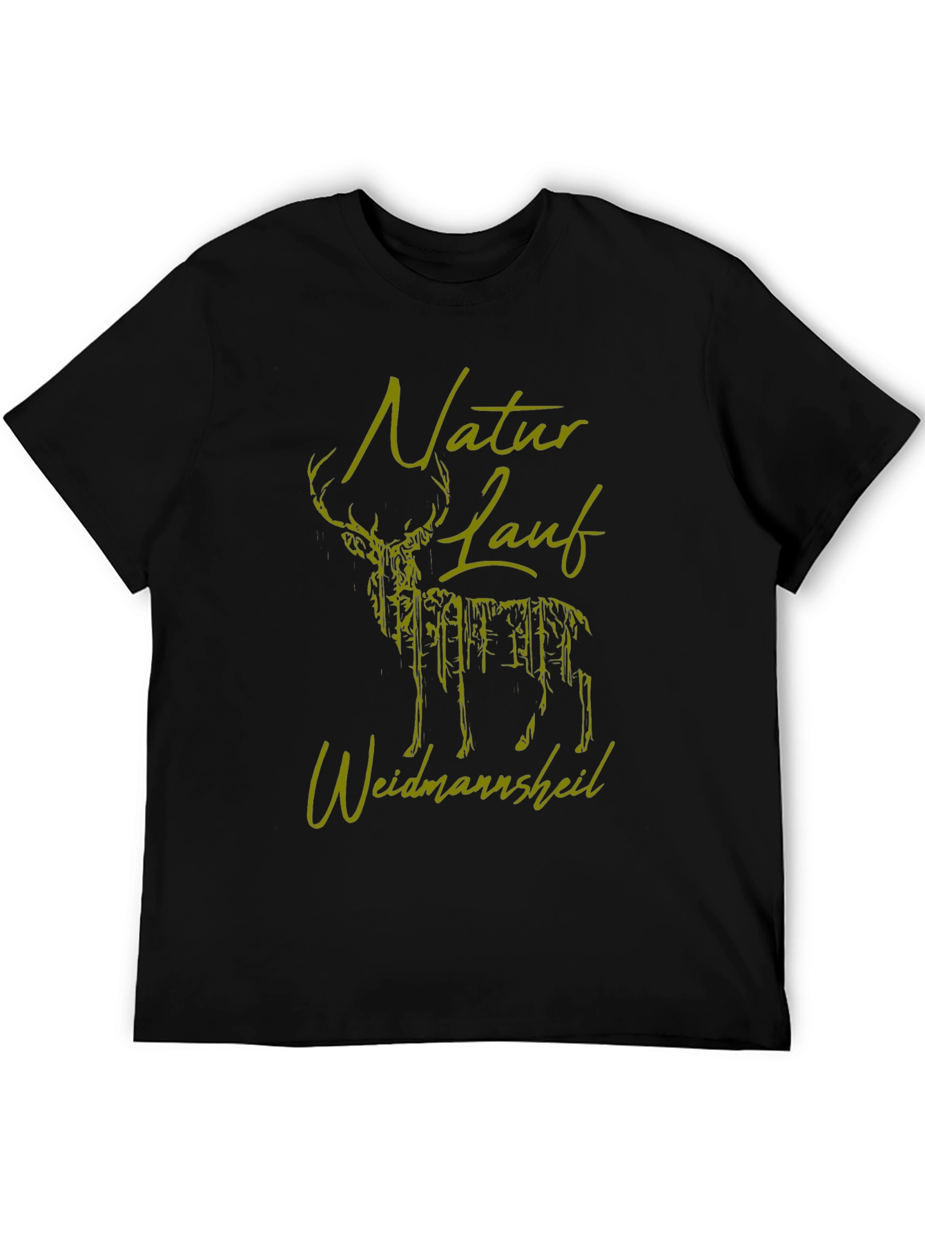 Nature Run Deer Graphic Tee - Black