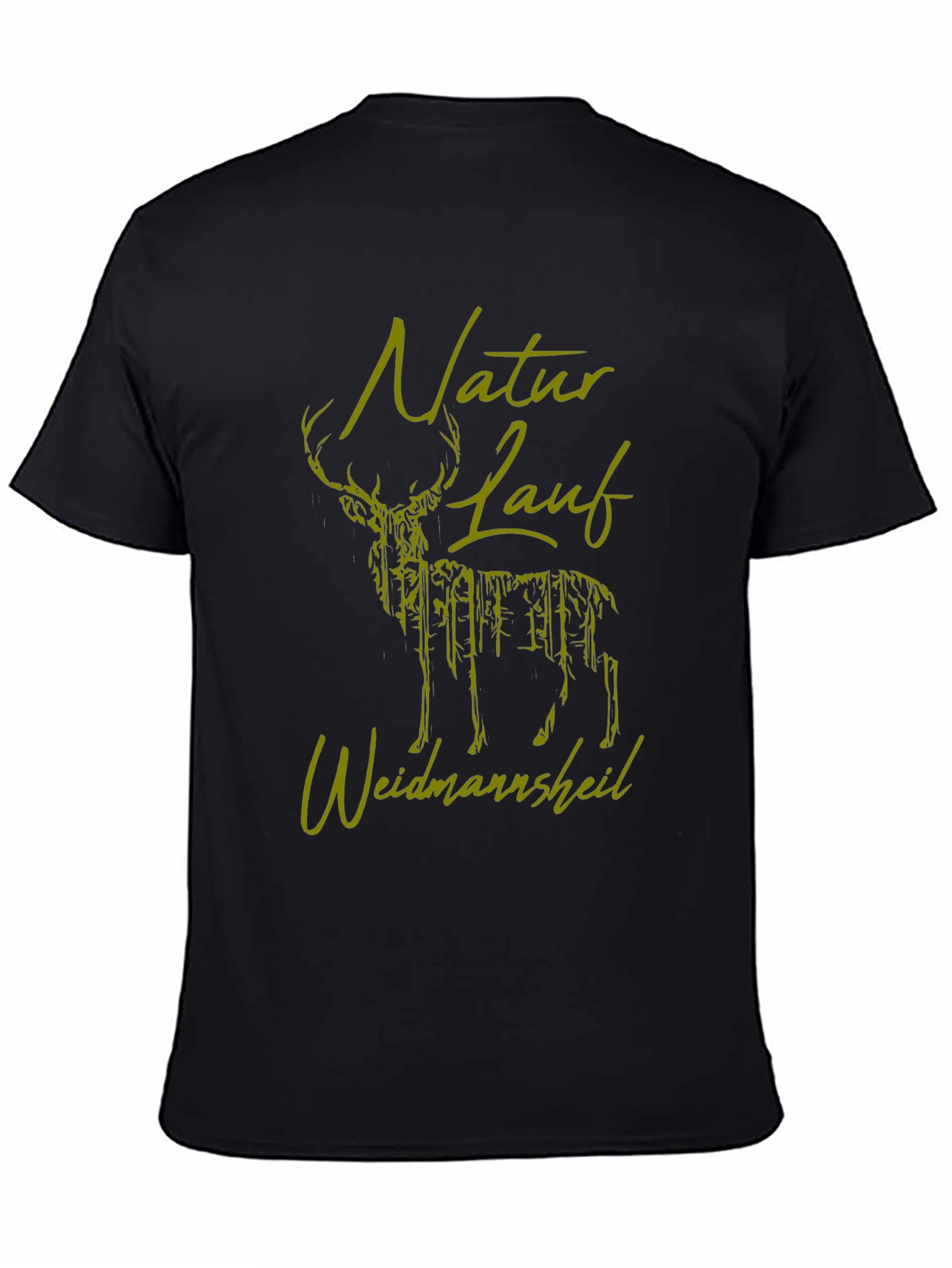Nature Run Deer Graphic Tee - Black