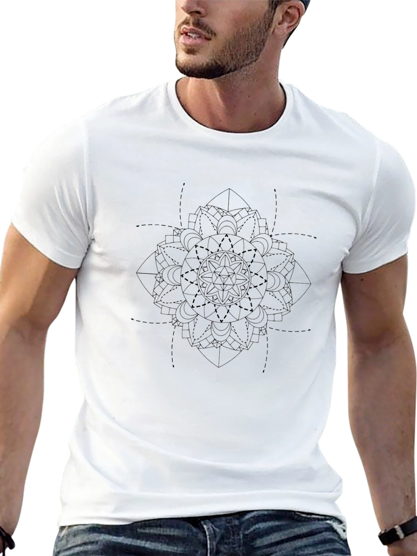 Geometric Mandala T-Shirt - Modern Minimalist Design