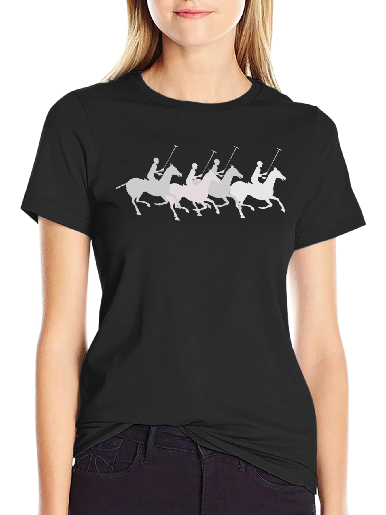 Equestrian Polo Players Graphic T-Shirt