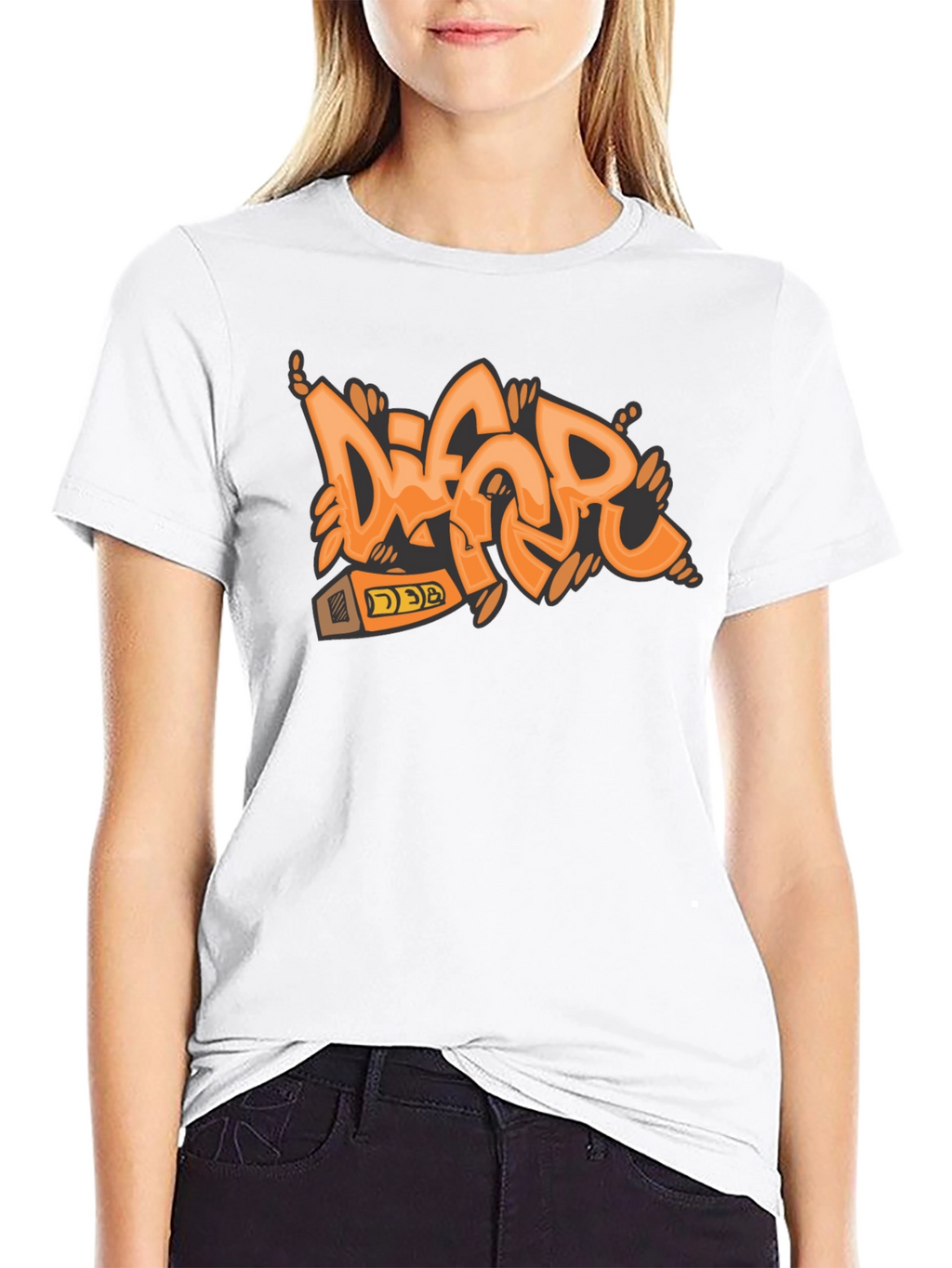 Orange Graffiti Style T-Shirt