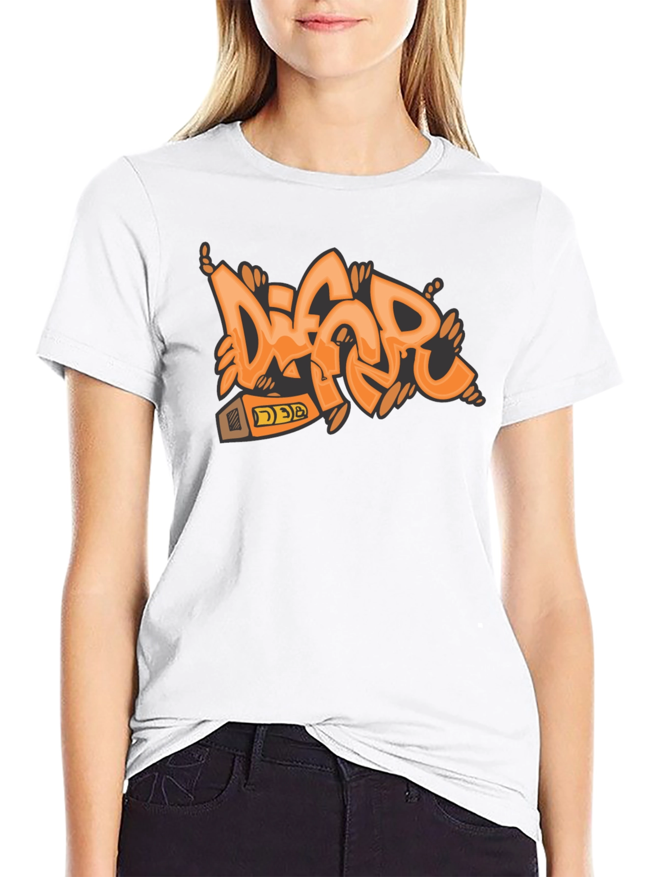 Orange Graffiti Style T-Shirt