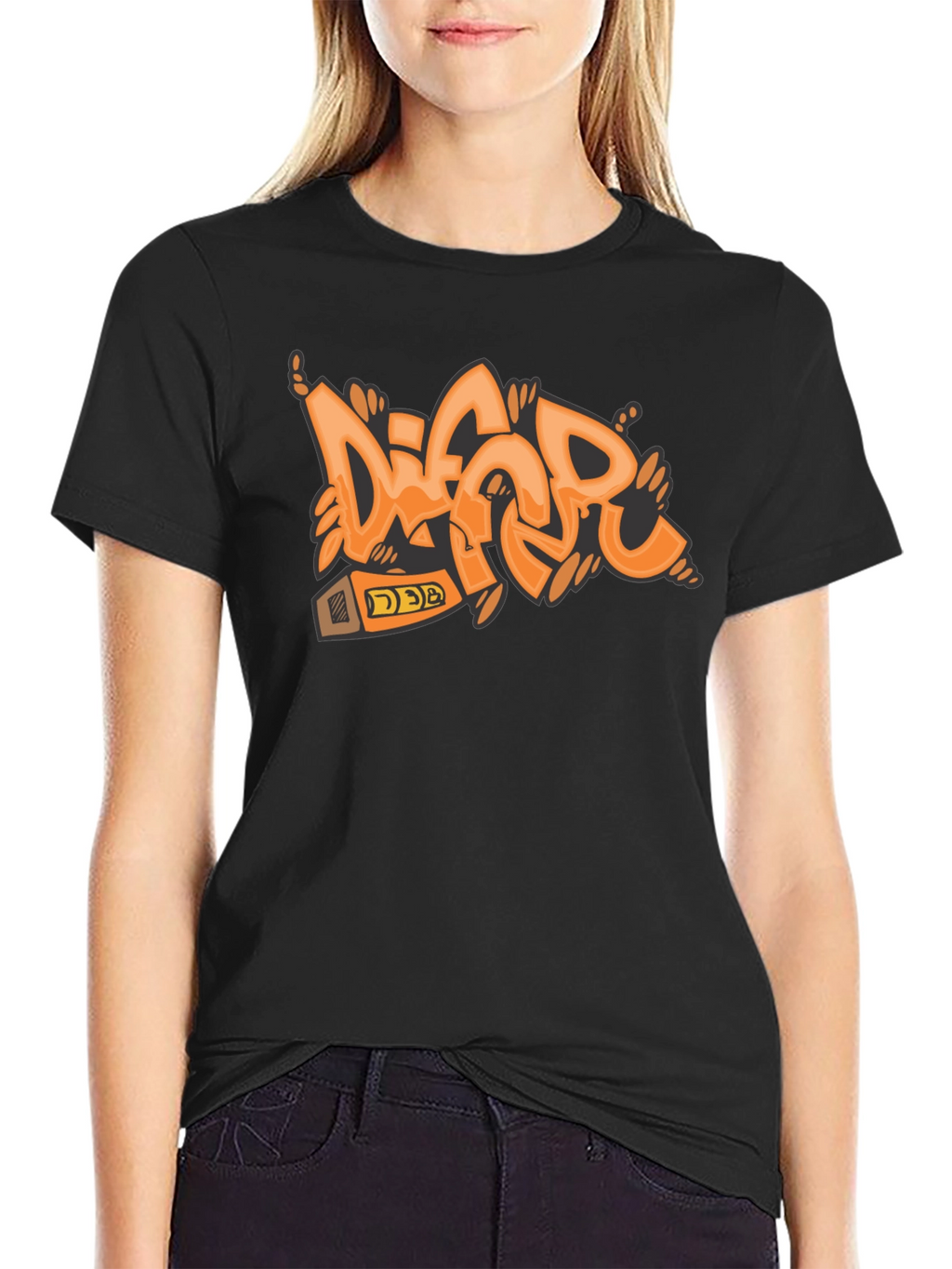 Orange Graffiti Style T-Shirt