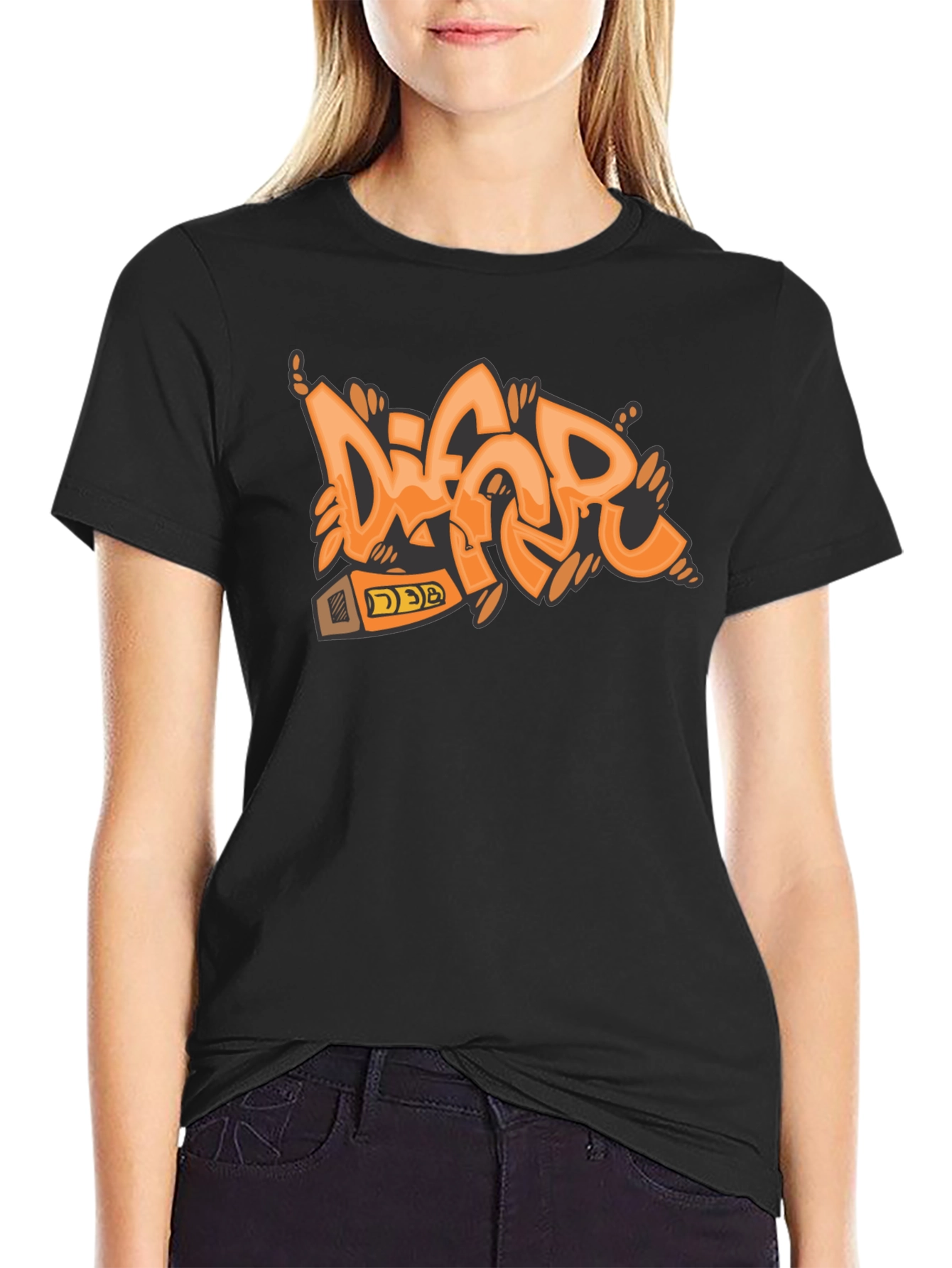 Orange Graffiti Style T-Shirt