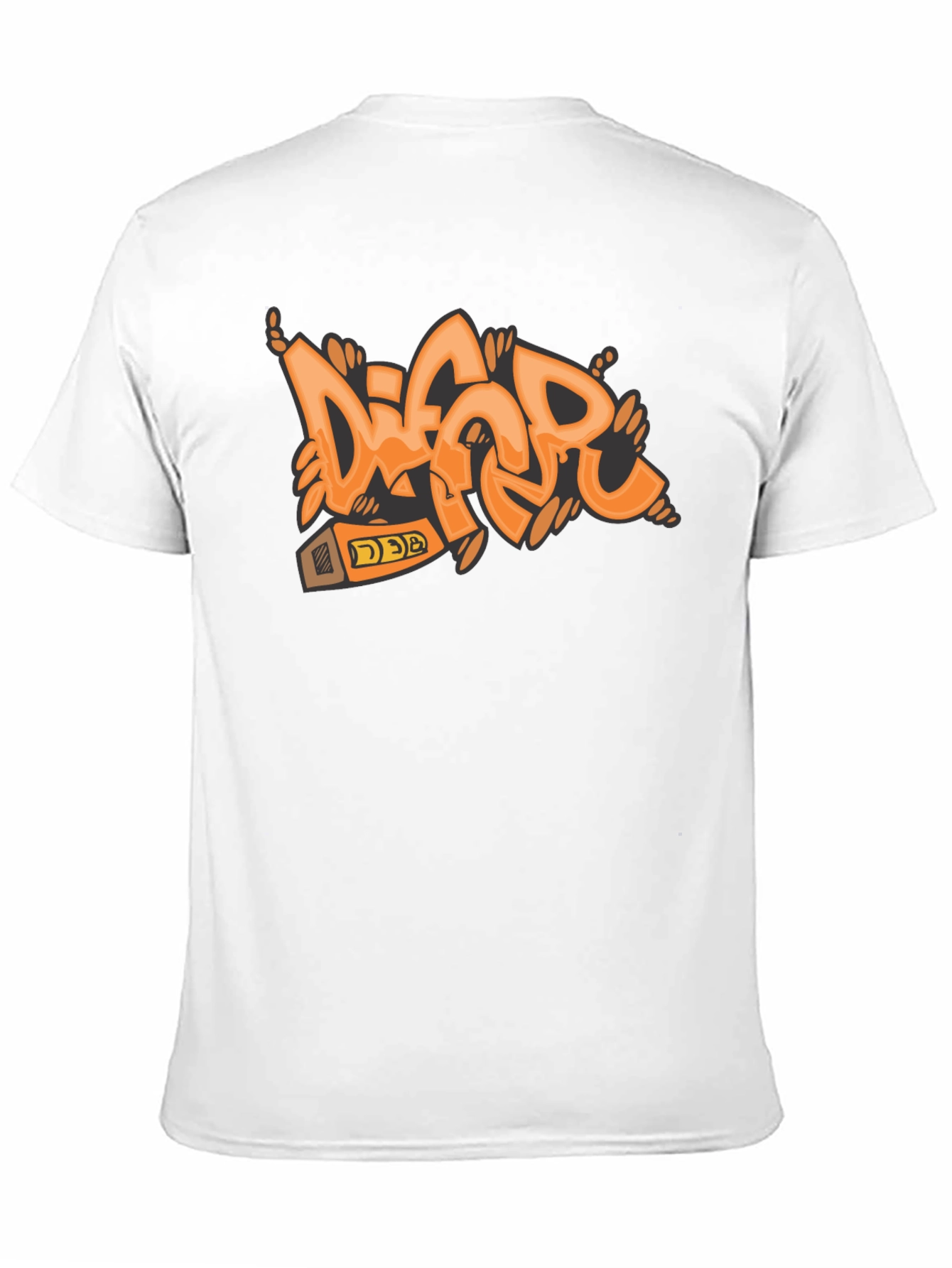 Orange Graffiti Style T-Shirt